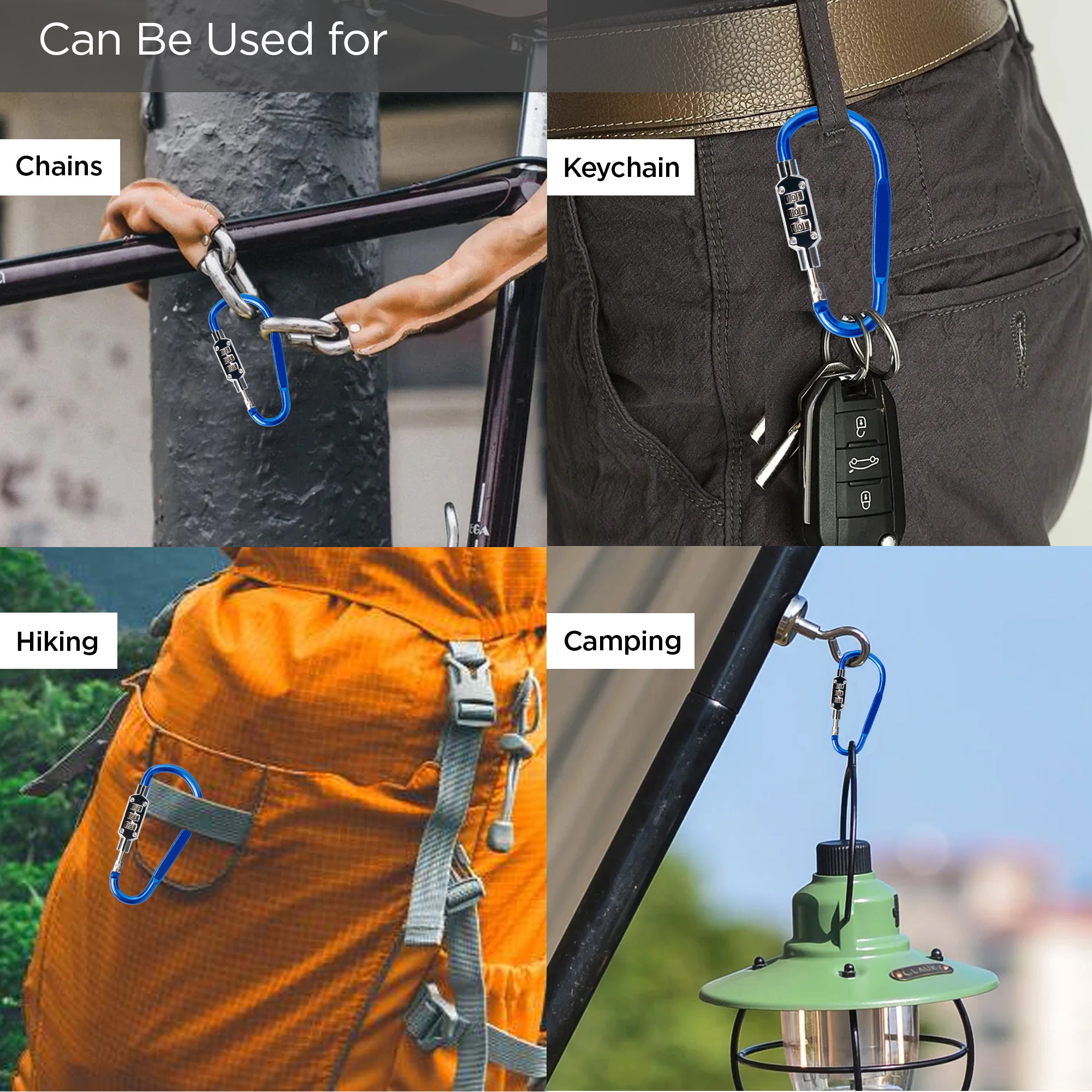 UMAI blue locking carabiner clip - keychain for daily essentials