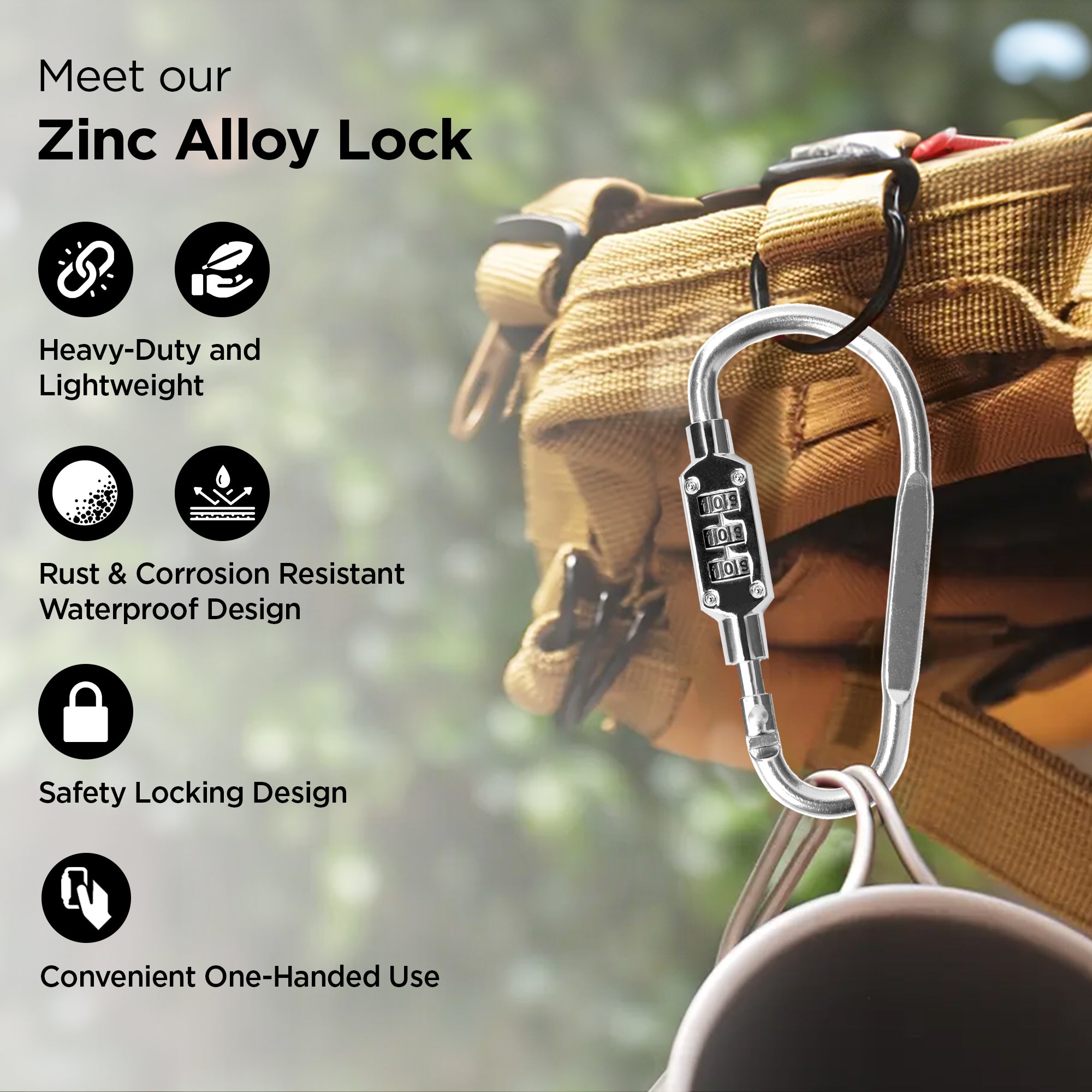 UMAI locking carabiner - supporting swing set safety