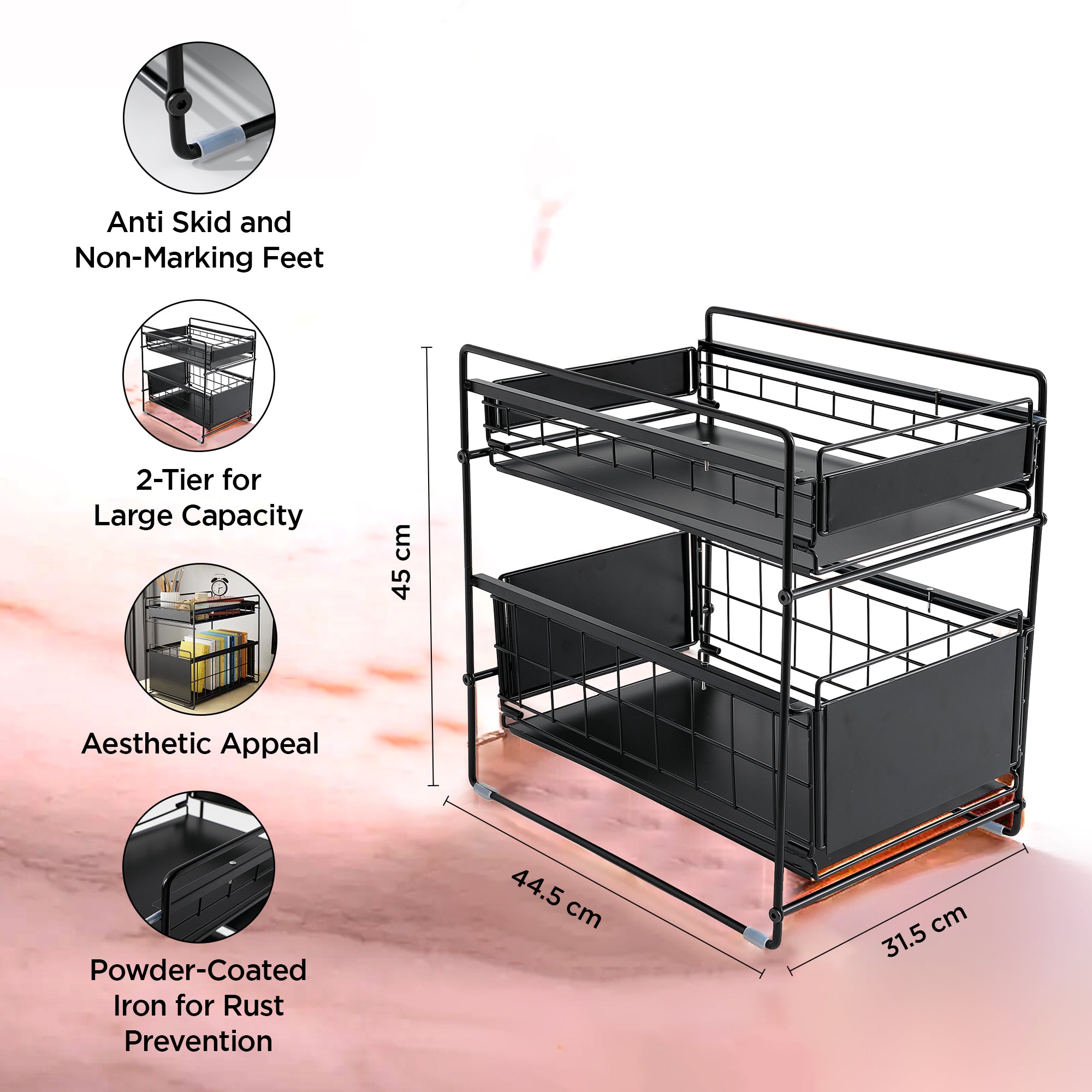 UMAI black kitchen rack - stylish storage solution