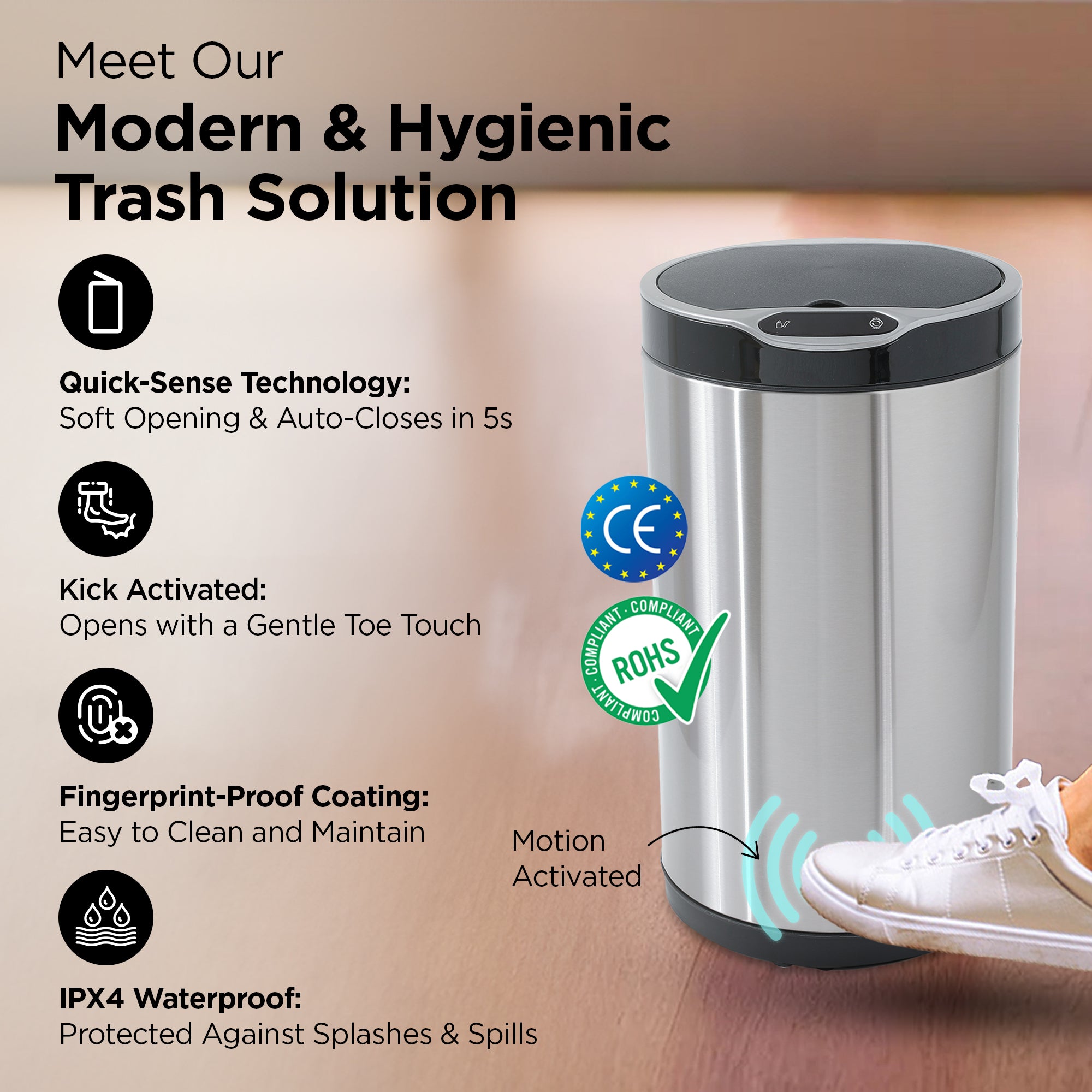 UMAI touchless dustbin - effortless waste disposal