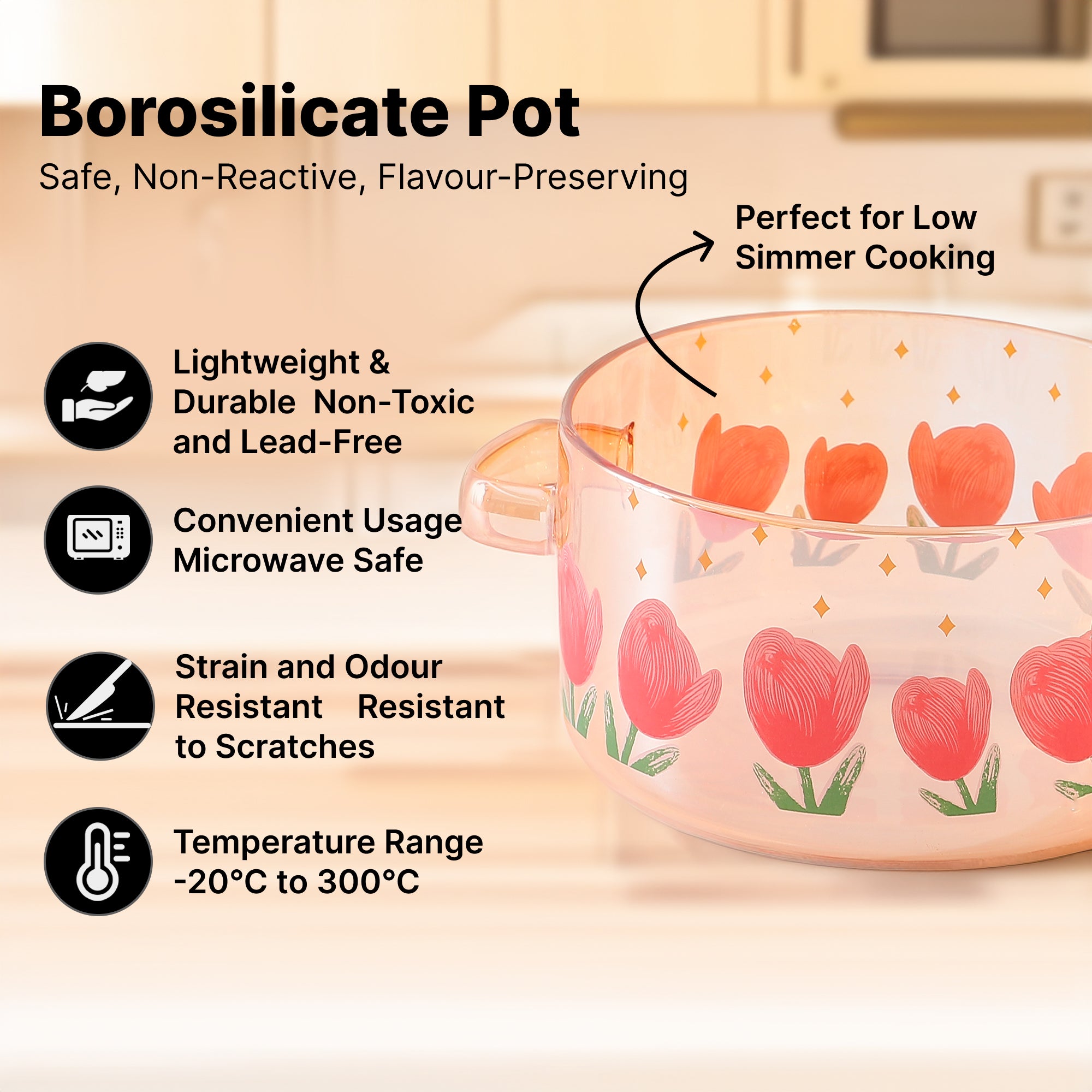 UMAI borosilicate red pot - boiling milk