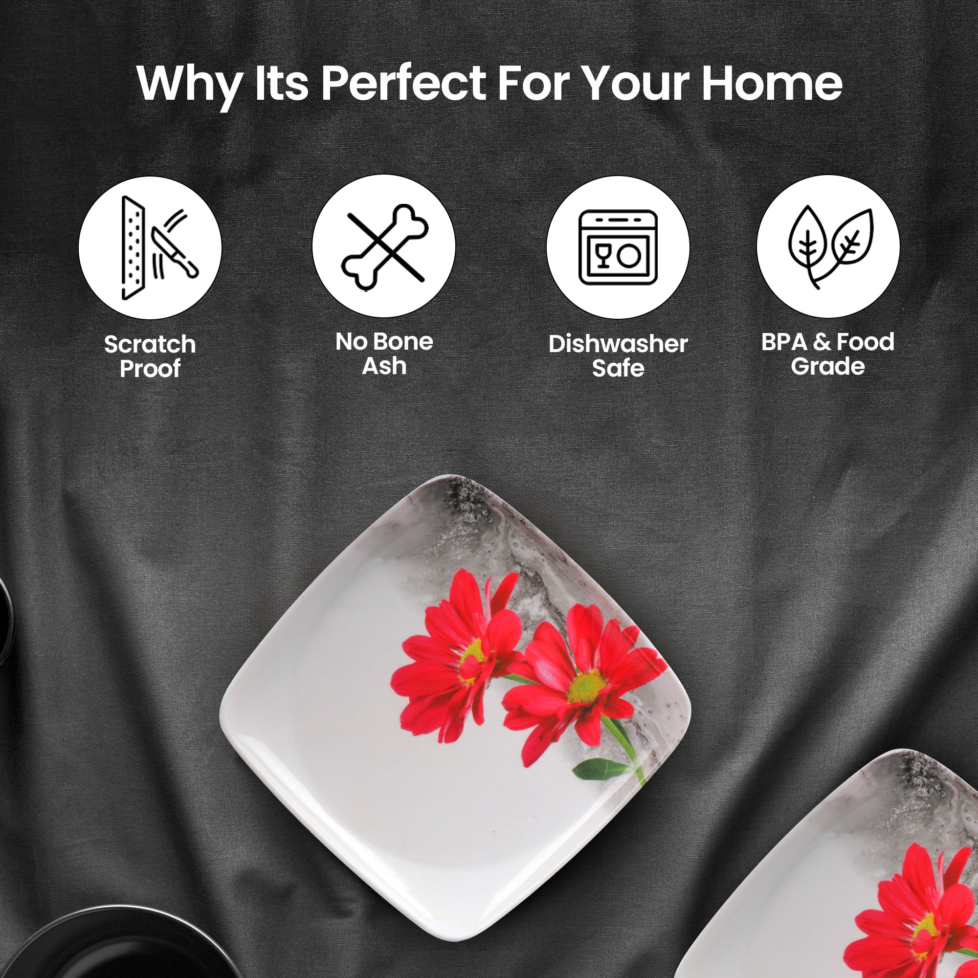 Thermador Melamine 40 Pcs Dinner Set Crockery Set |6 Dinner