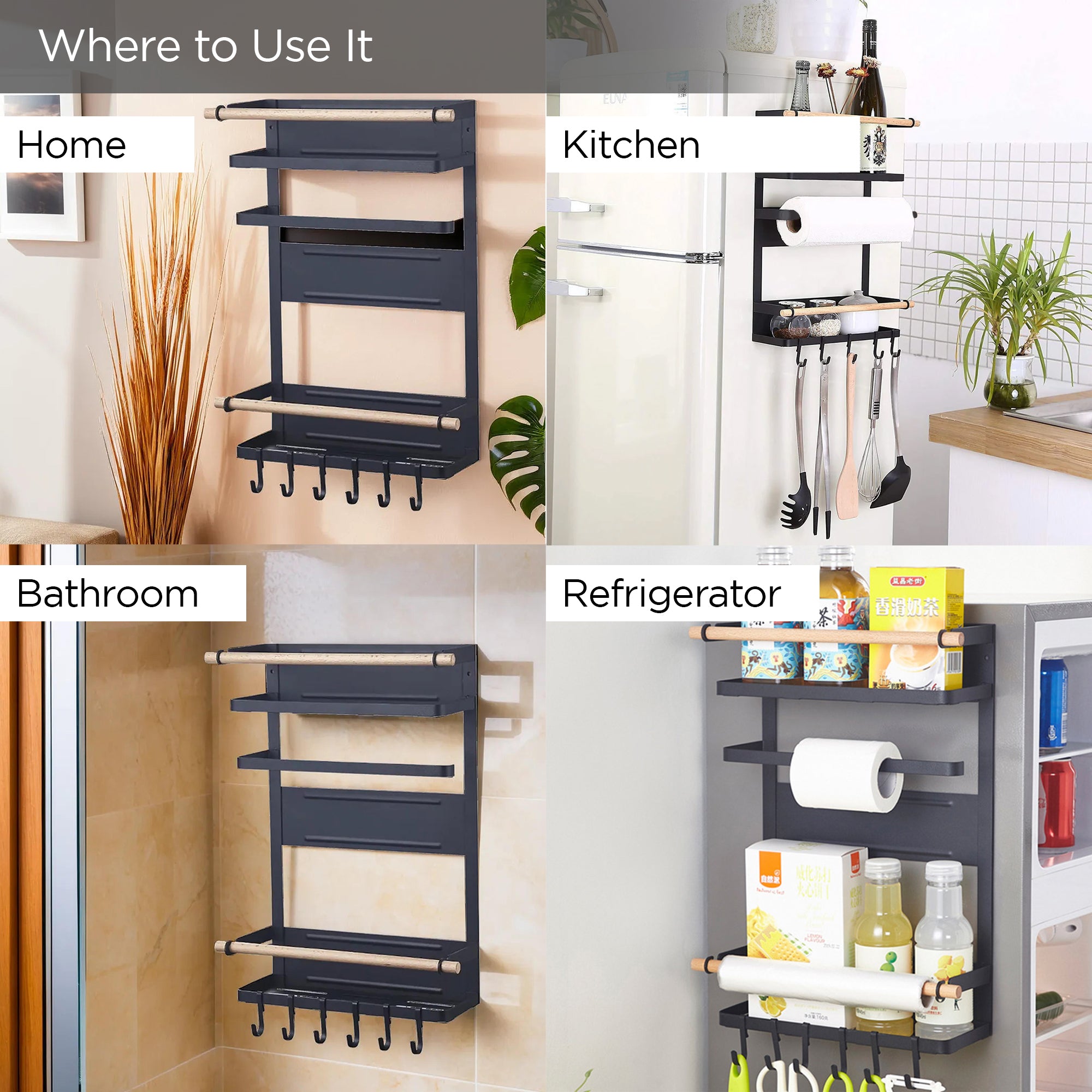 UMAI kitchen roll dispenser rack - keeps essentials handy