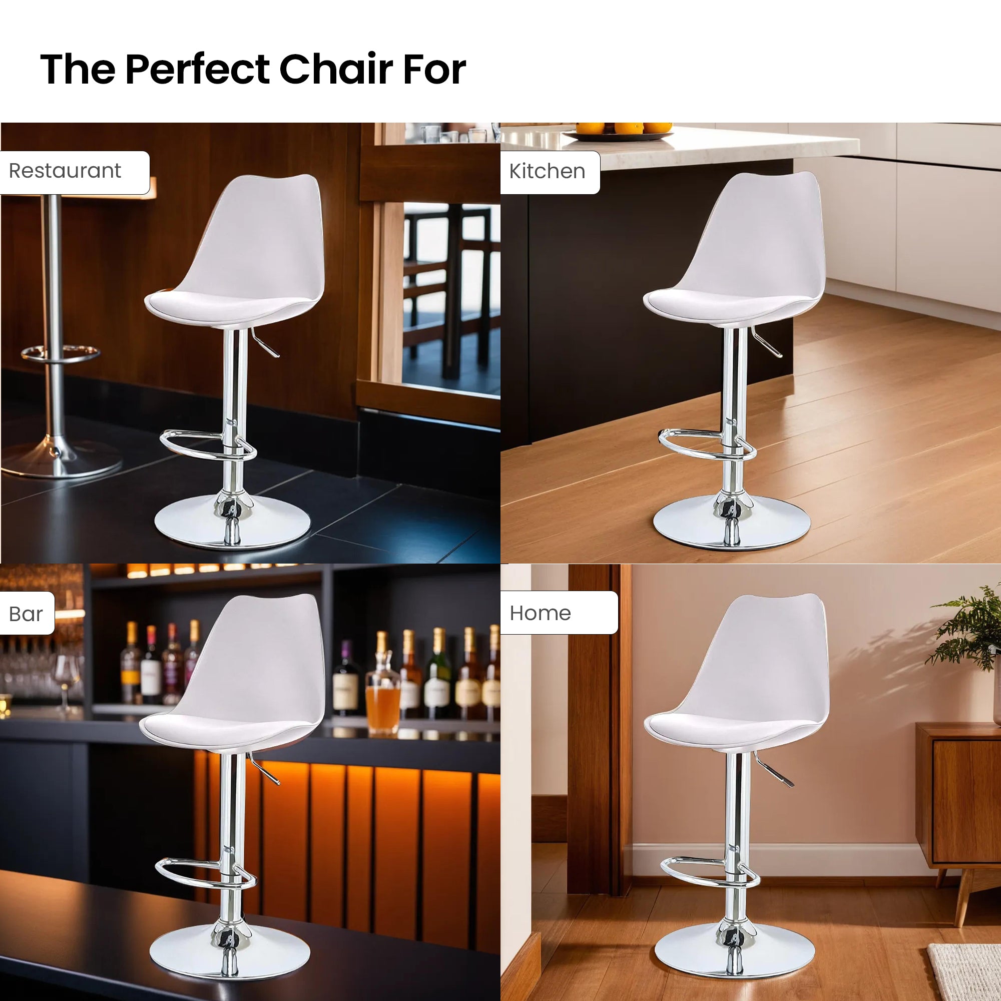 SAVYA HOME Curvy Kitchen Stool - Comfortable Bar Stool