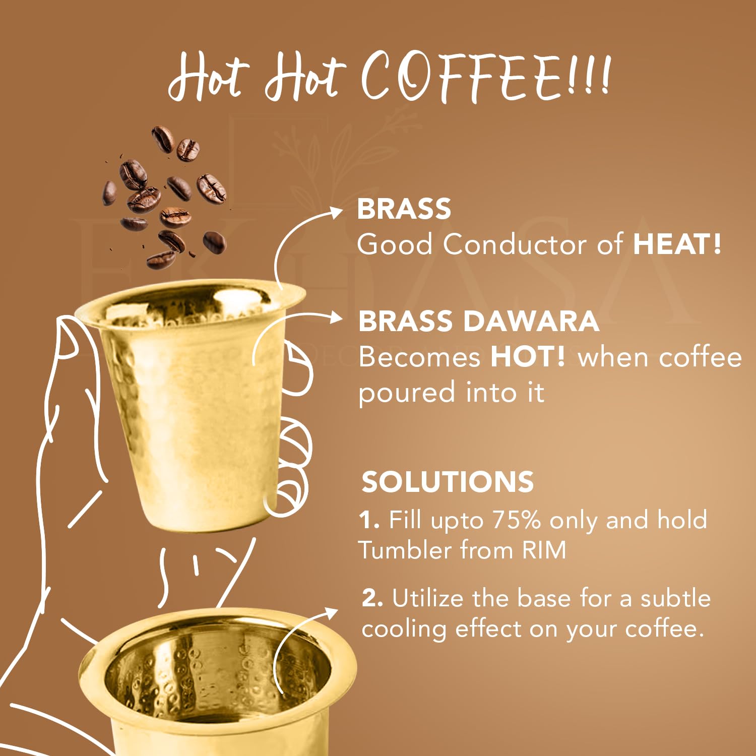 Ekhasa hammered Dabara set - gift for coffee lovers