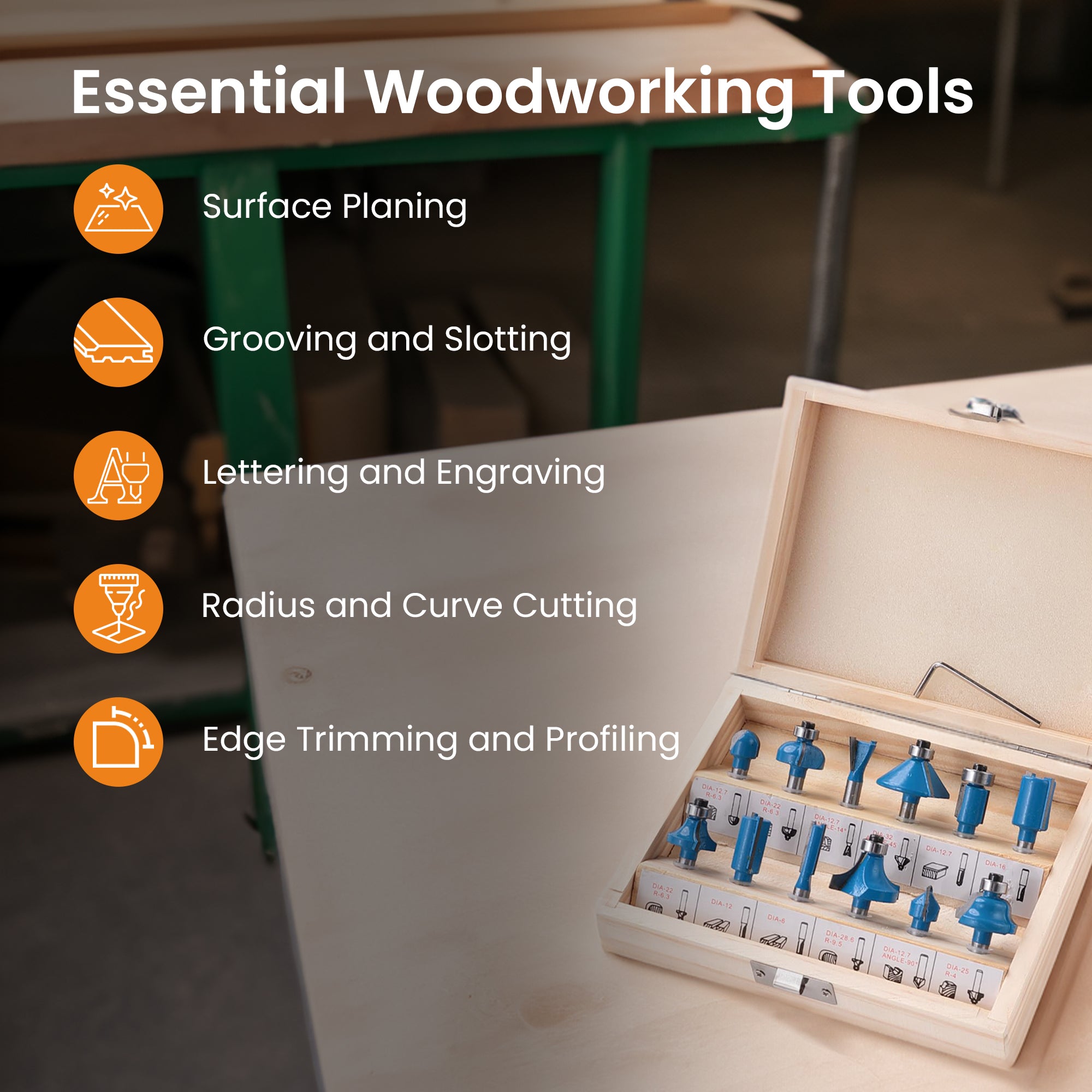 Cheston router bit set - precise wood trimming