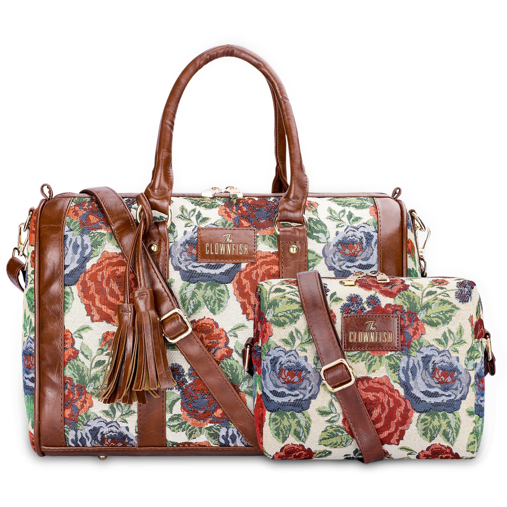 Clownfish Red Floral Handbag - Elegant design for women