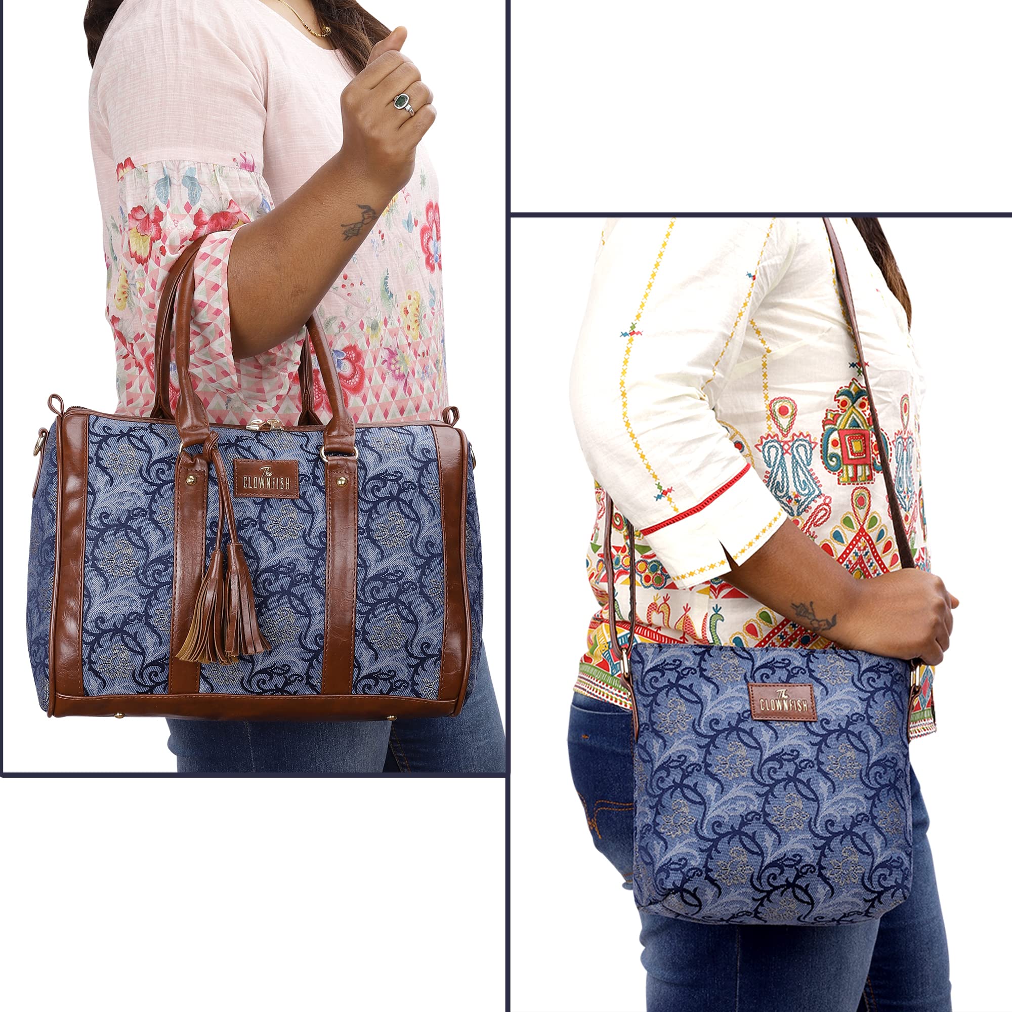 Clownfish Floral Handbag - Chic Look for Casual Outings