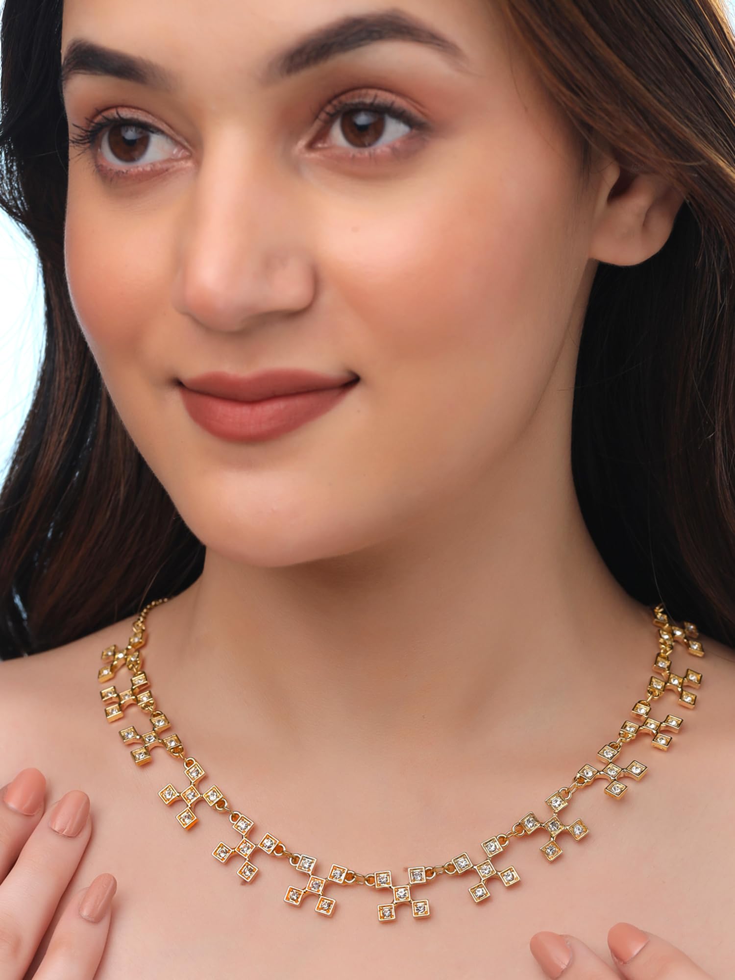 Yellow Chimes gold crystal necklace - special occasion