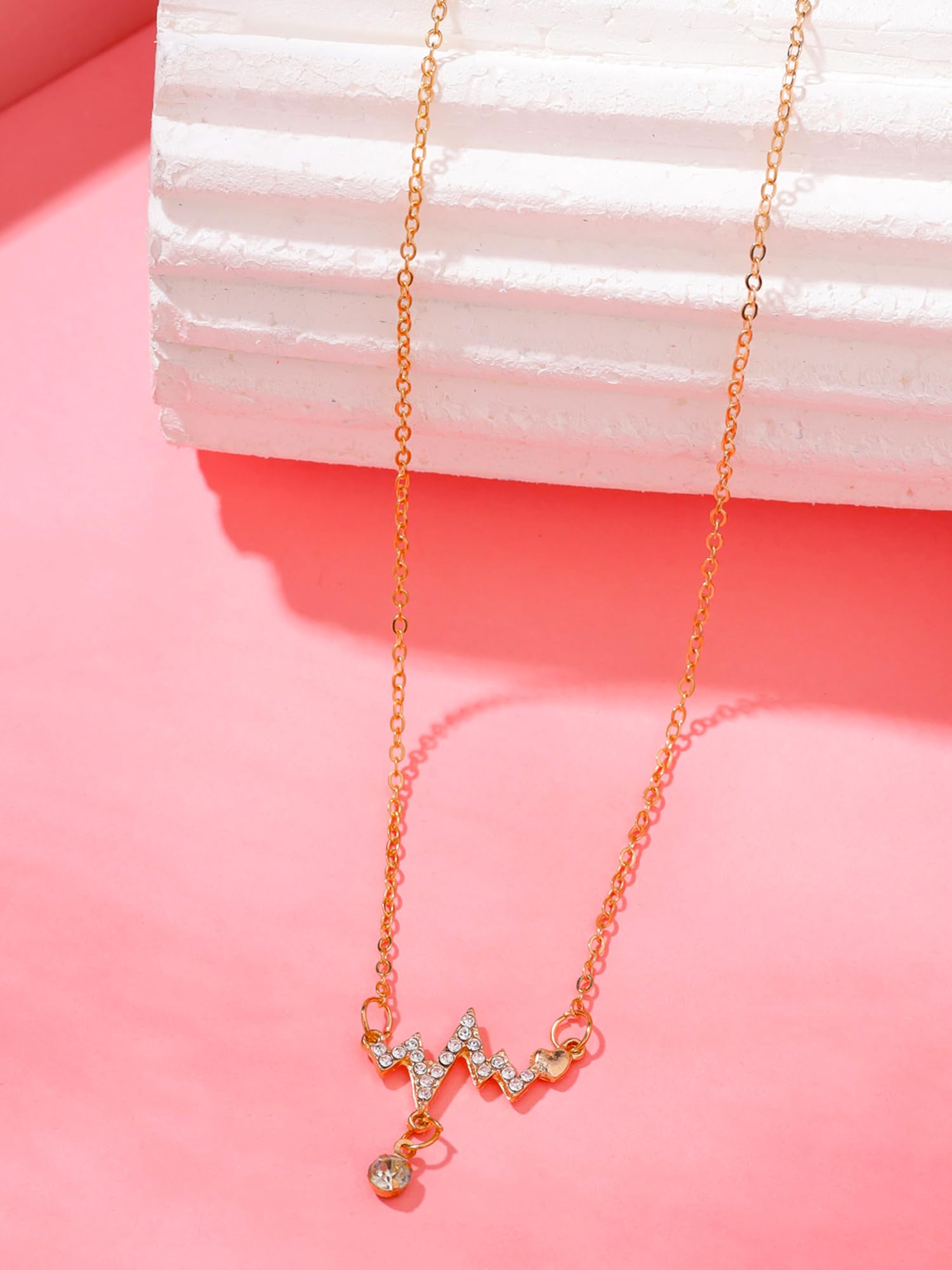 Yellow Chimes Heartbeat Love Necklace - Elegant Addition to Your Collection