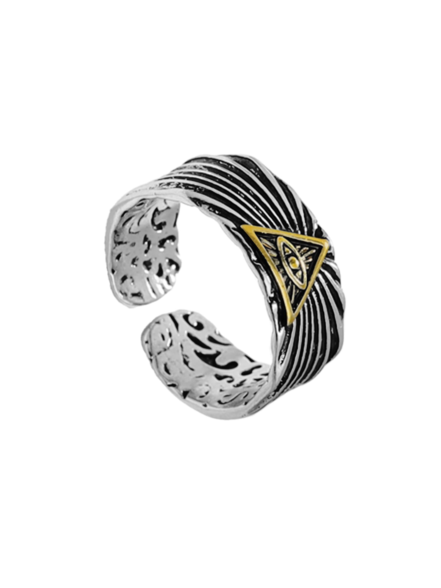 Yellow Chimes Men's Silver Ring - Vintage Design