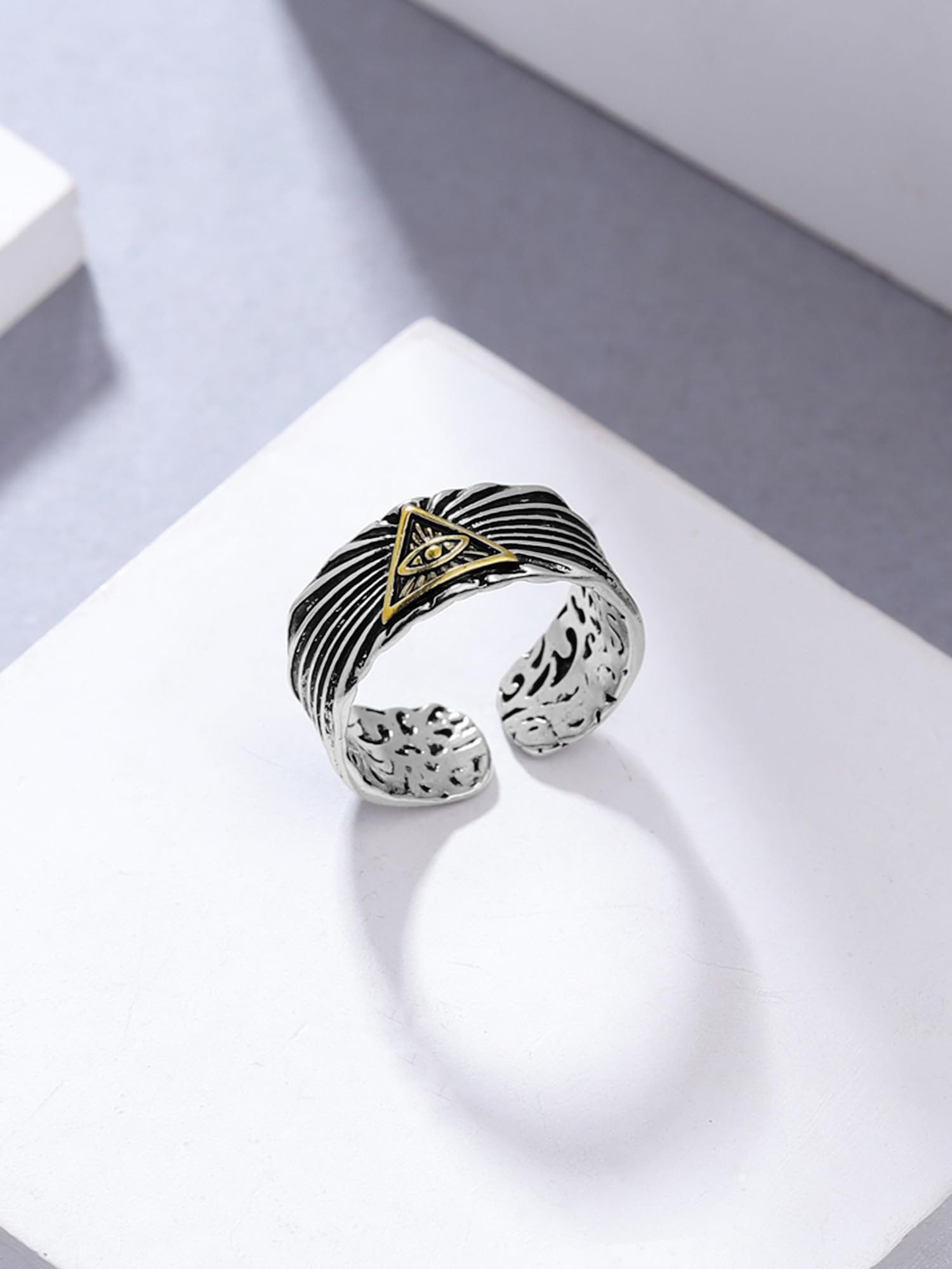 Yellow Chimes Men's Silver Ring - Date Night