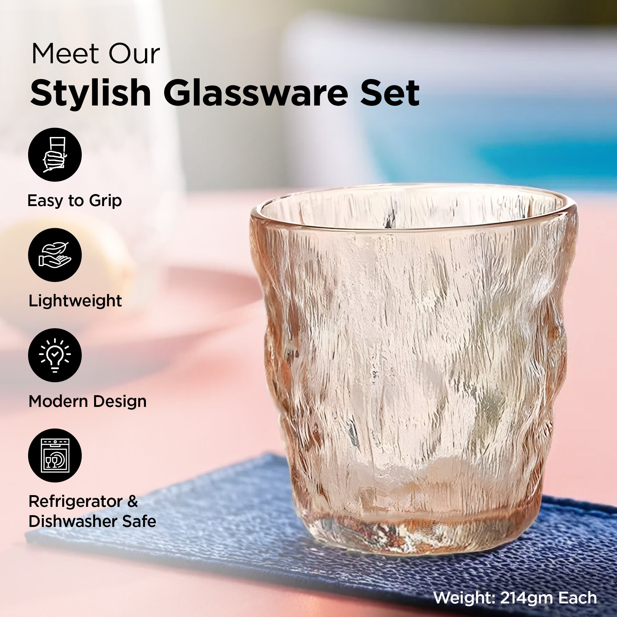 UMAI beautifully designed glass set - perfect for entertaining