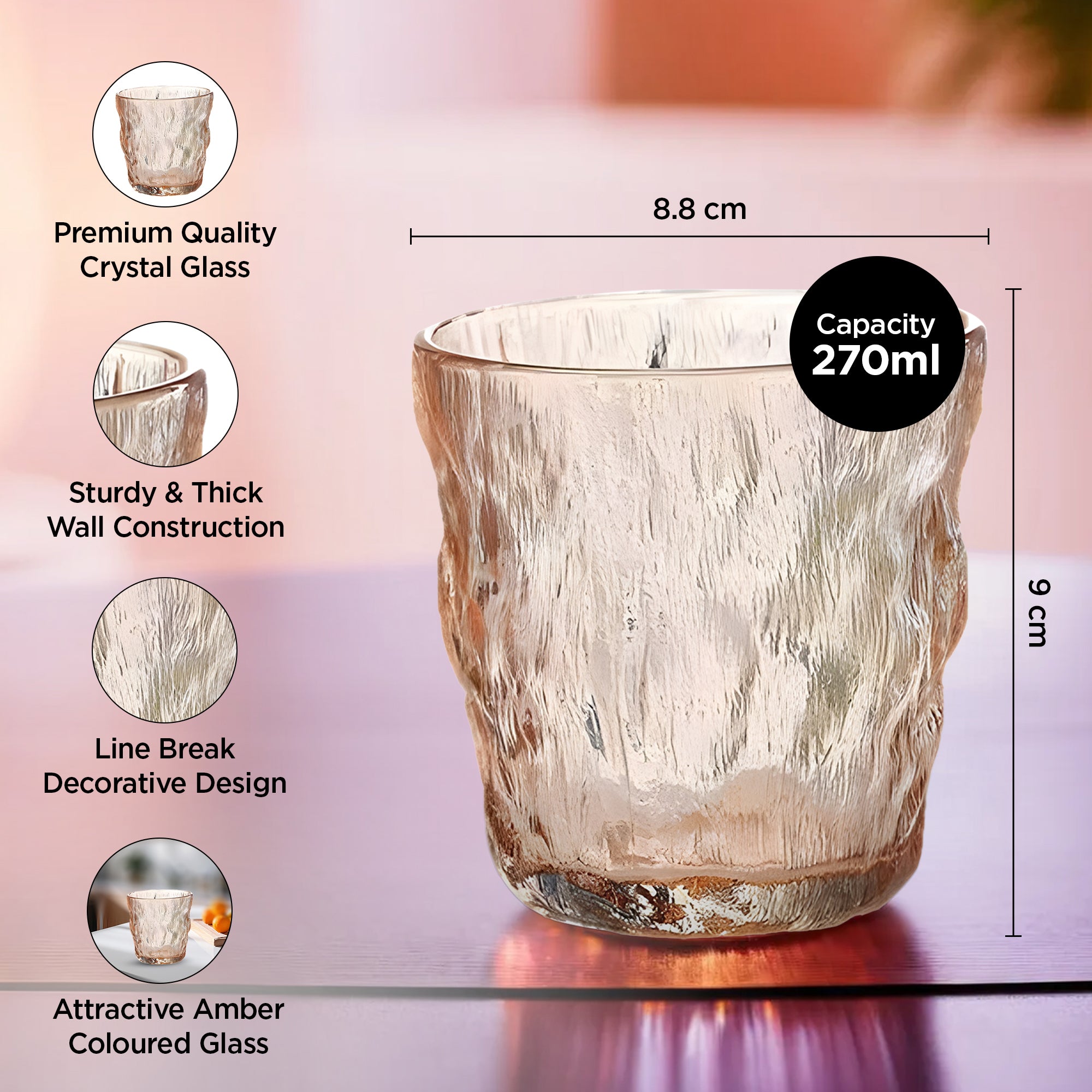 UMAI 270ml juice glass set - versatile dining experience
