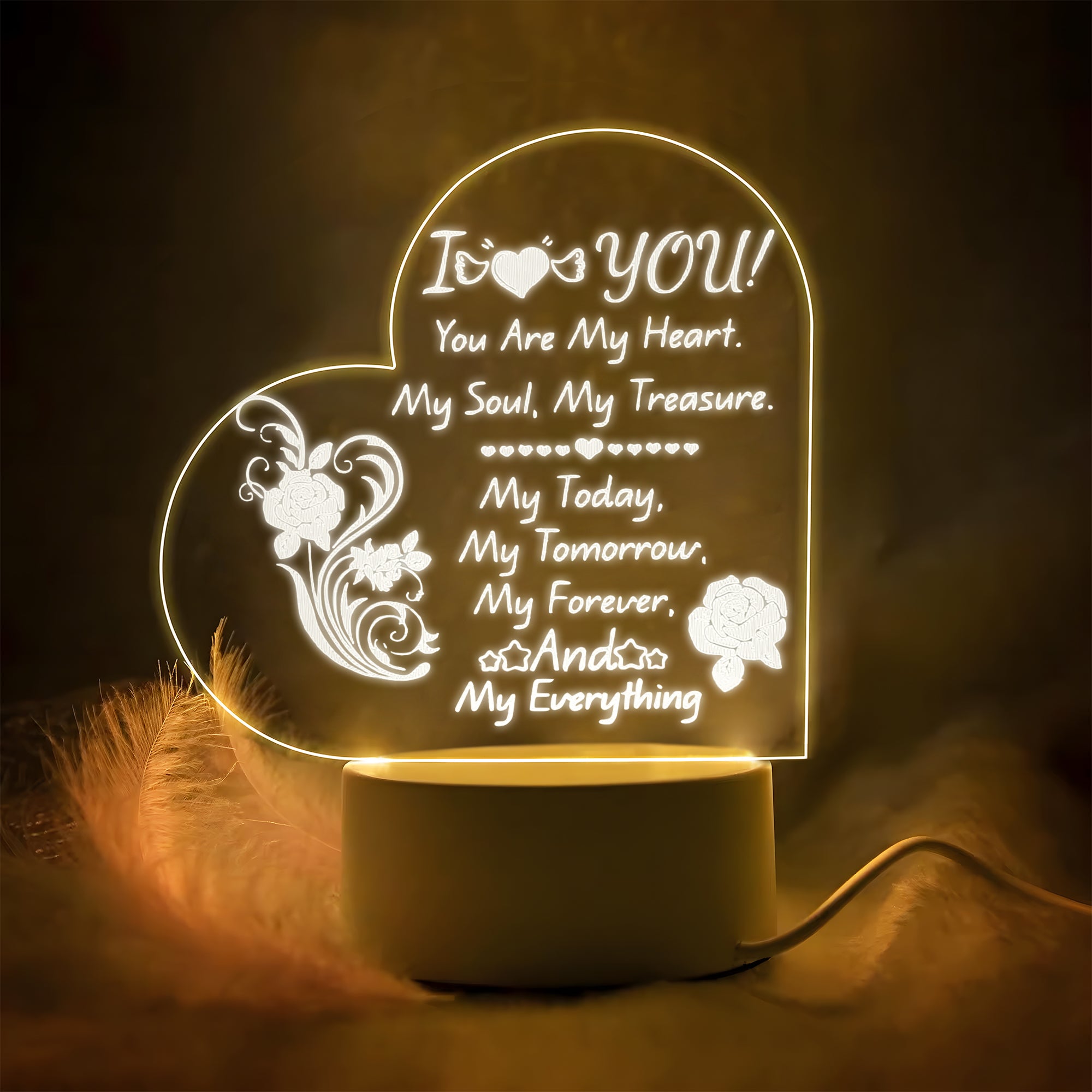 Gleevers Heart Night Light - Ideal for Hostels