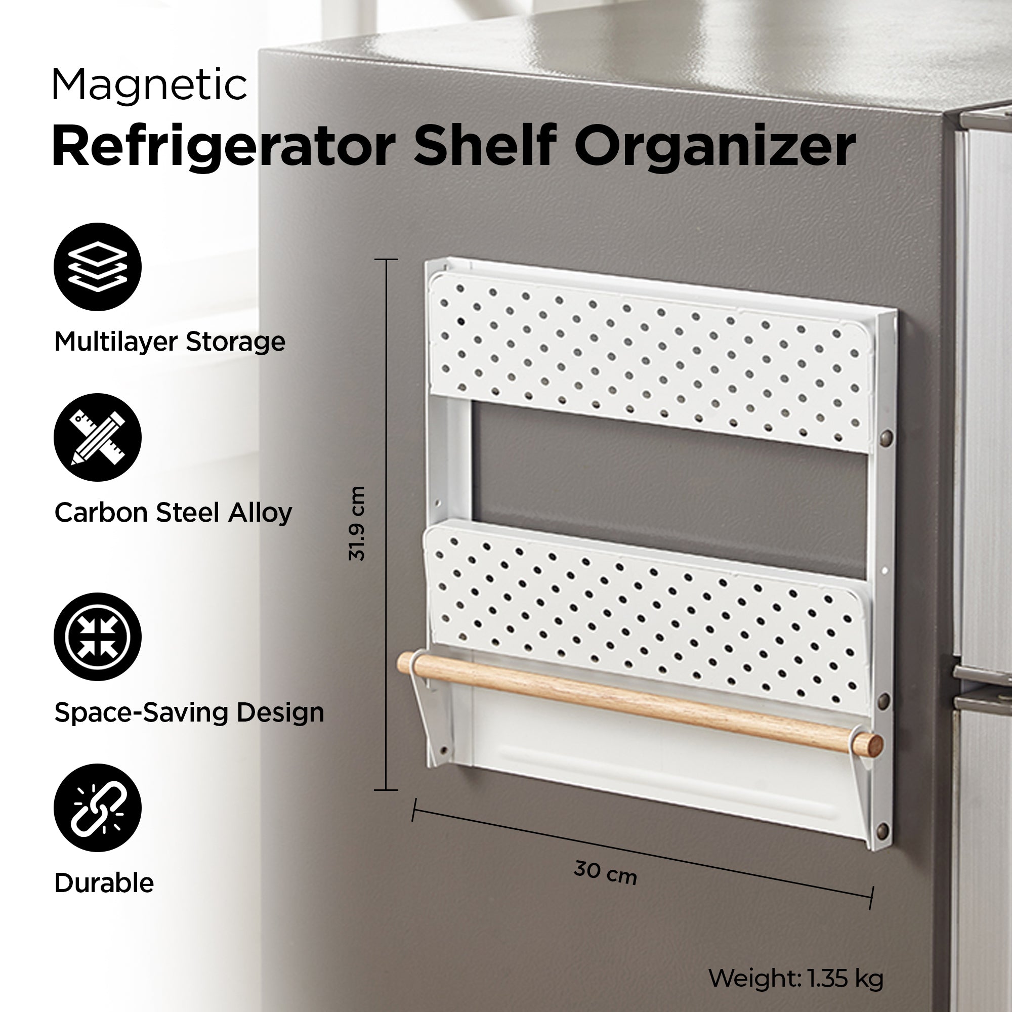 UMAI white kitchen rack - stylish home organizer