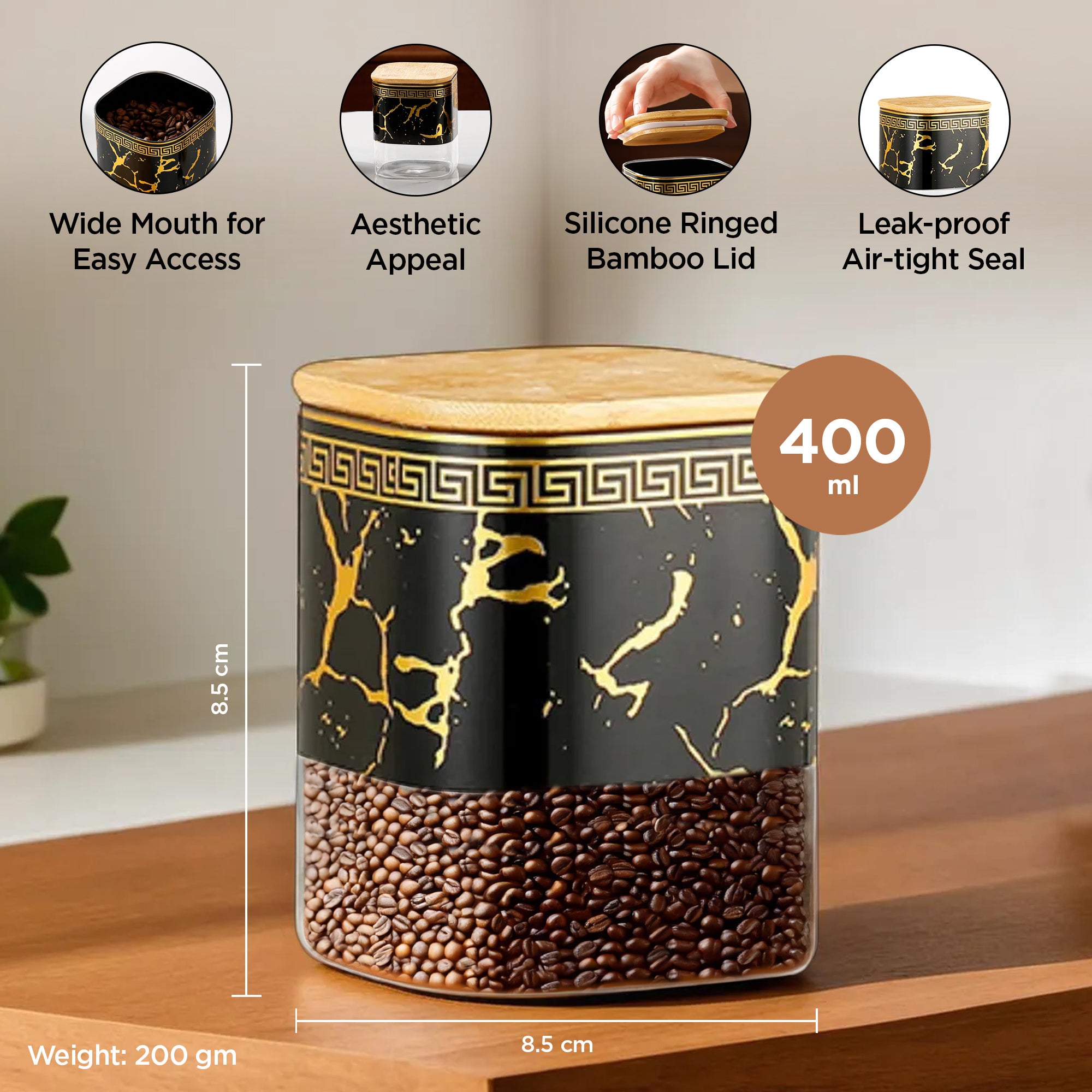 The Better Home UMAI ceramic jar - Airtight storage for snacks
