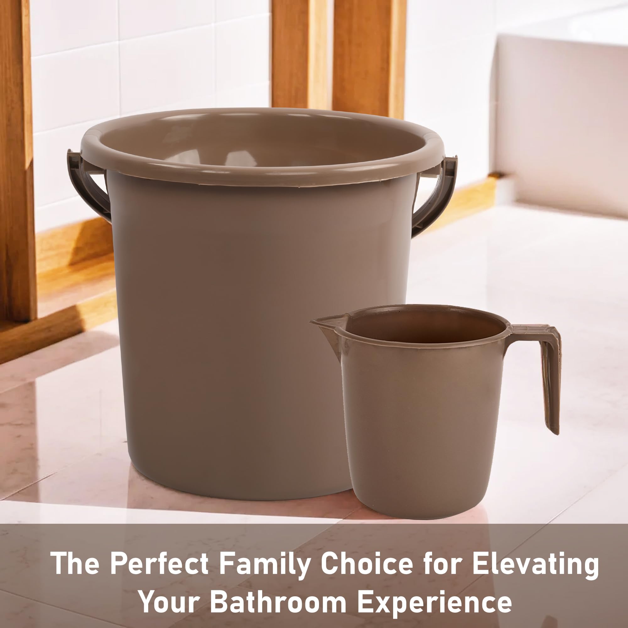 Kuber Brown Bucket - Stylish water storage solution.