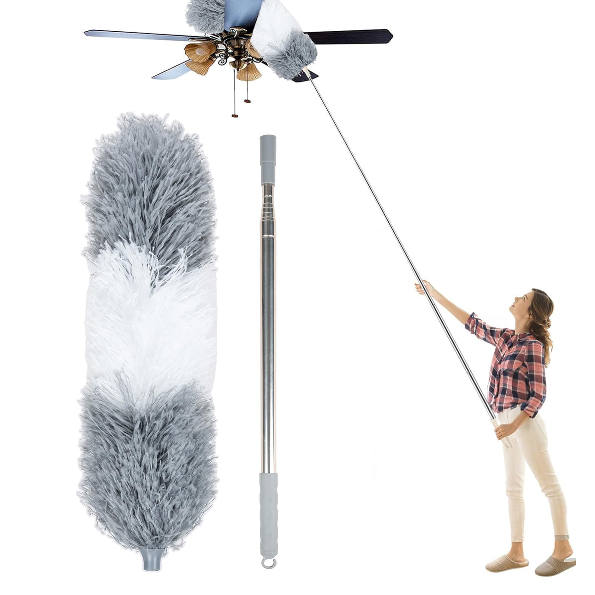 Kuber Industries microfiber dust cleaning brush - versatile use