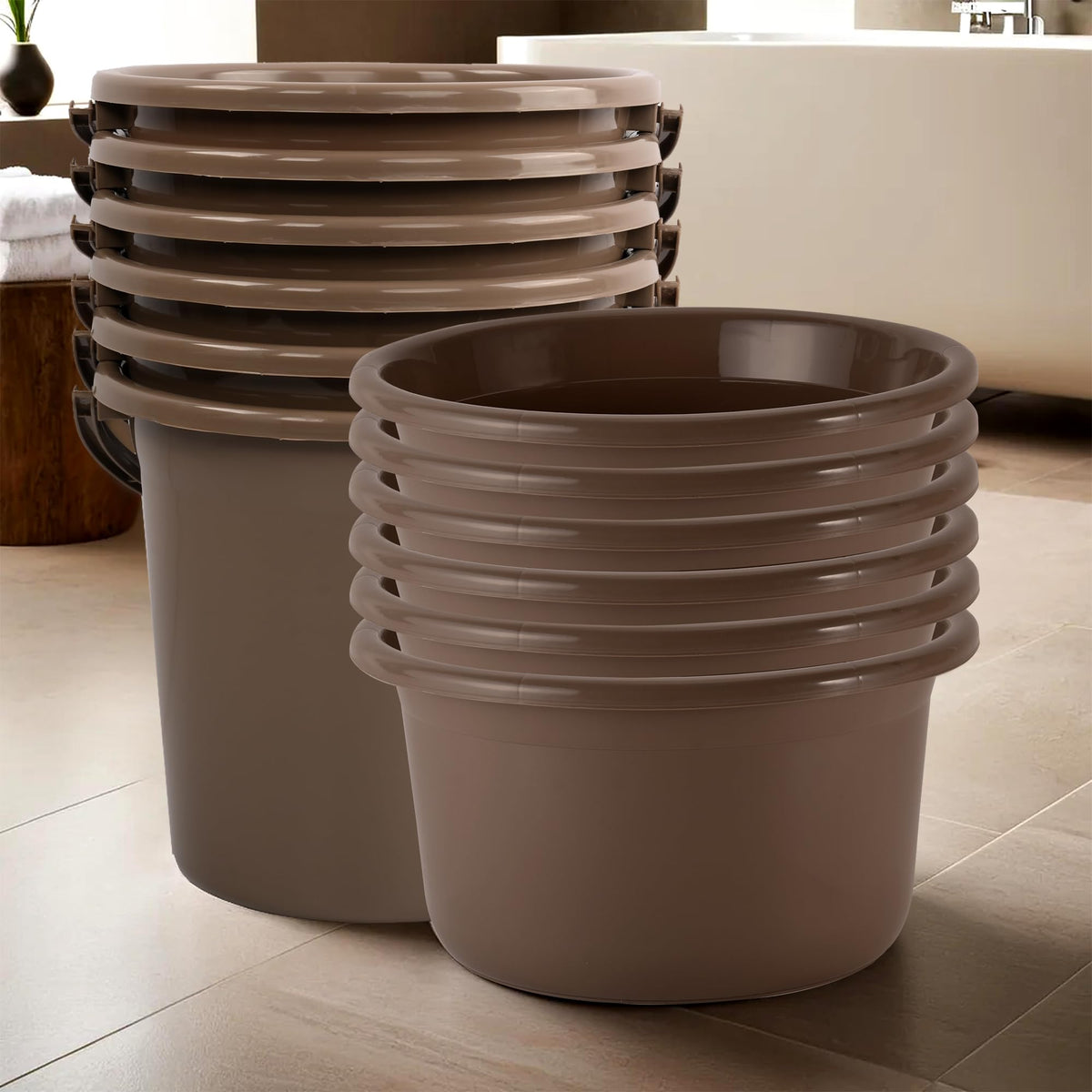 Kuber Industries bath tub - stylish brown color for any decor