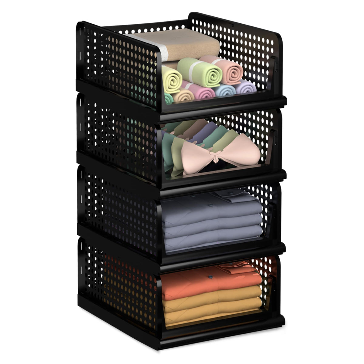 Kuber Black Wardrobe Organizer - multipurpose clothing storage