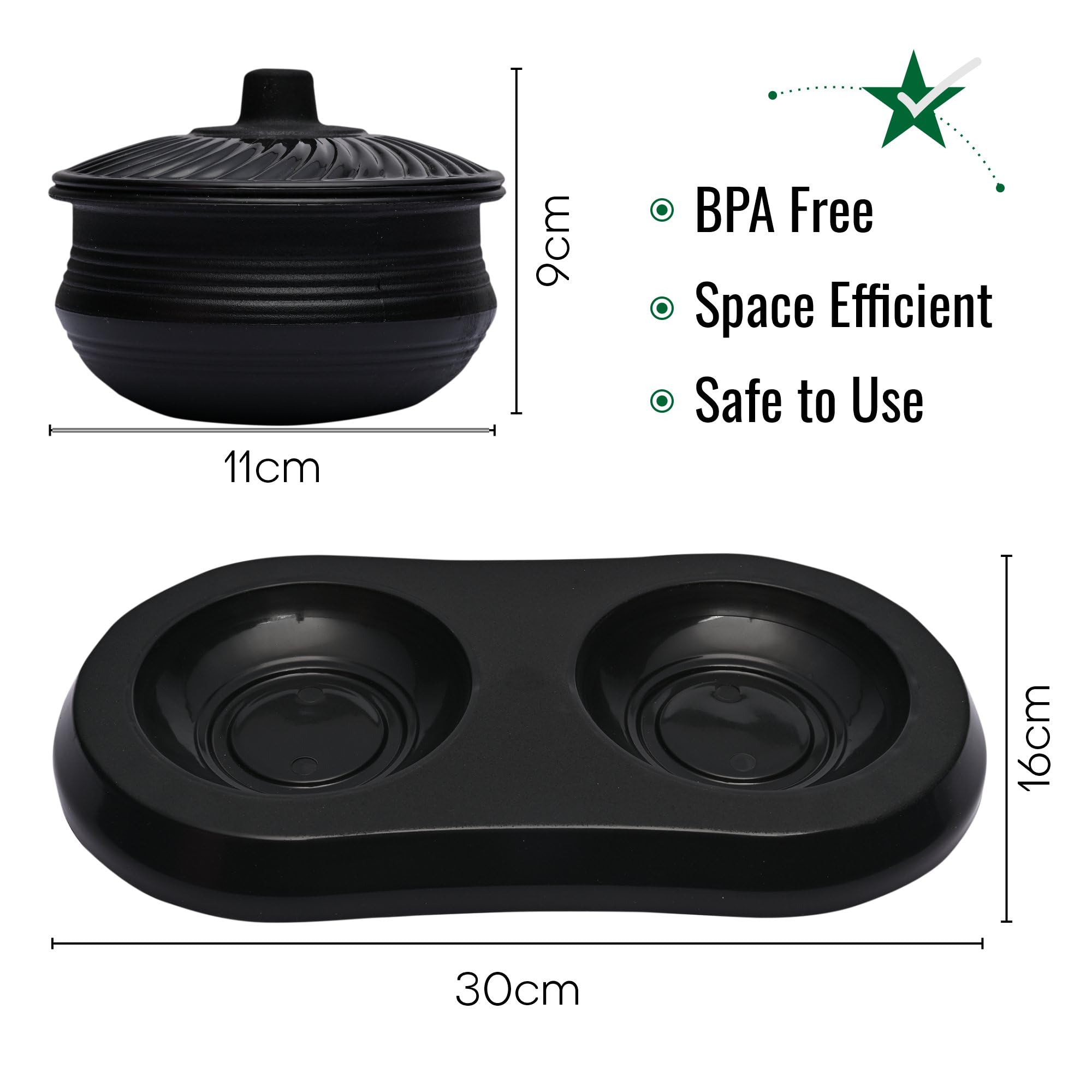 Kuber Black Plastic Tray - Unique presentation for dried fruits