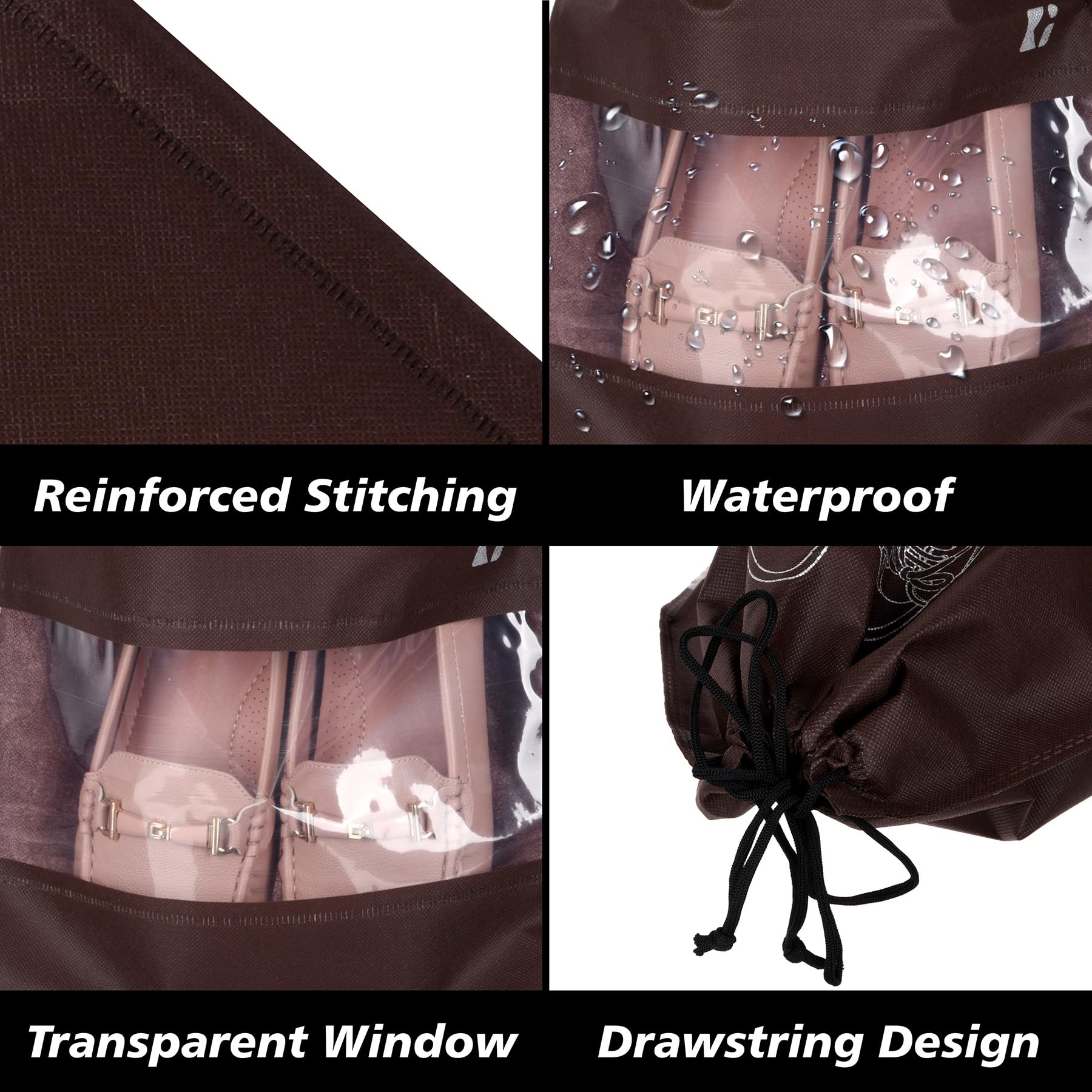 Kuber Industries transparent window shoe bags - easy shoe identification
