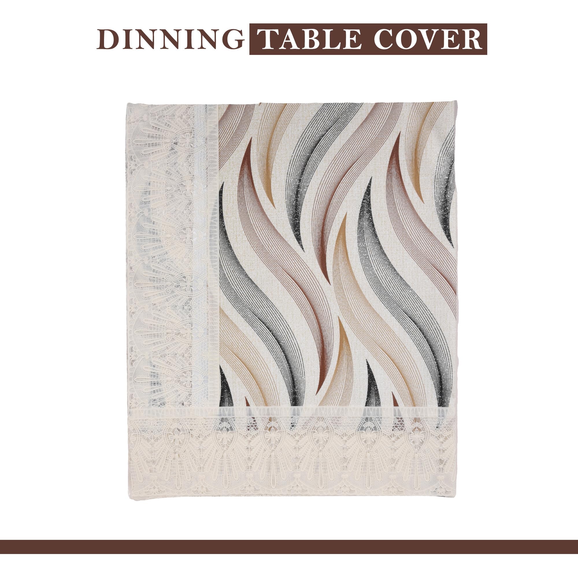 Kuber Industries dining table cover - stylish wave print