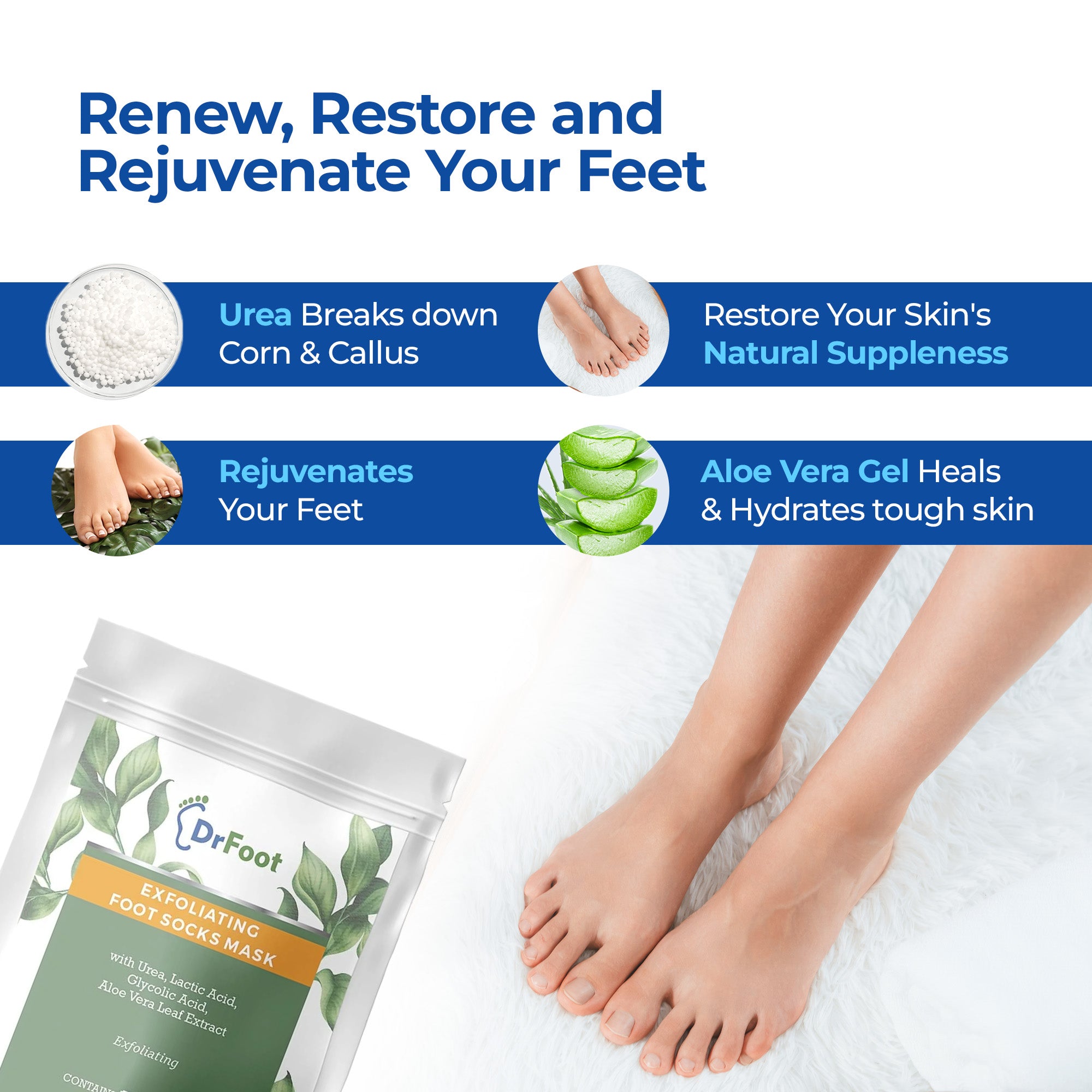 Dr Foot exfoliating foot mask - effective dead skin removal