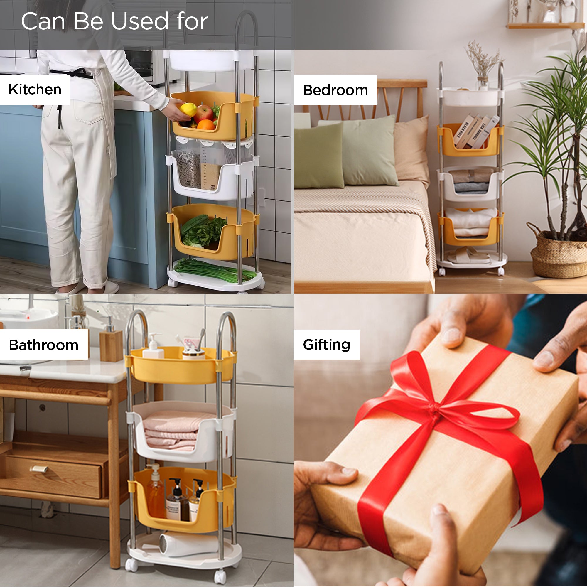 UMAI trolley organizer with wheels - Easy access storage for fruits