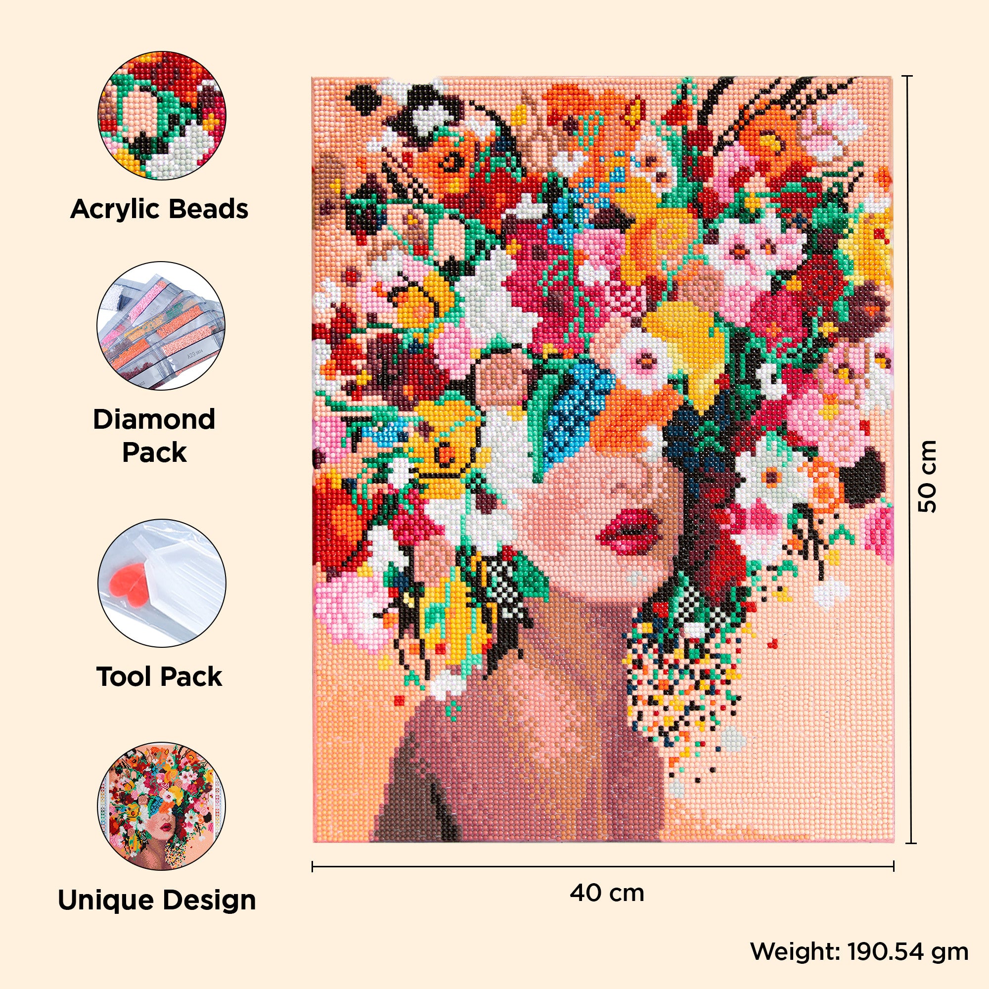 UMAI diamond painting kit - flower design creation