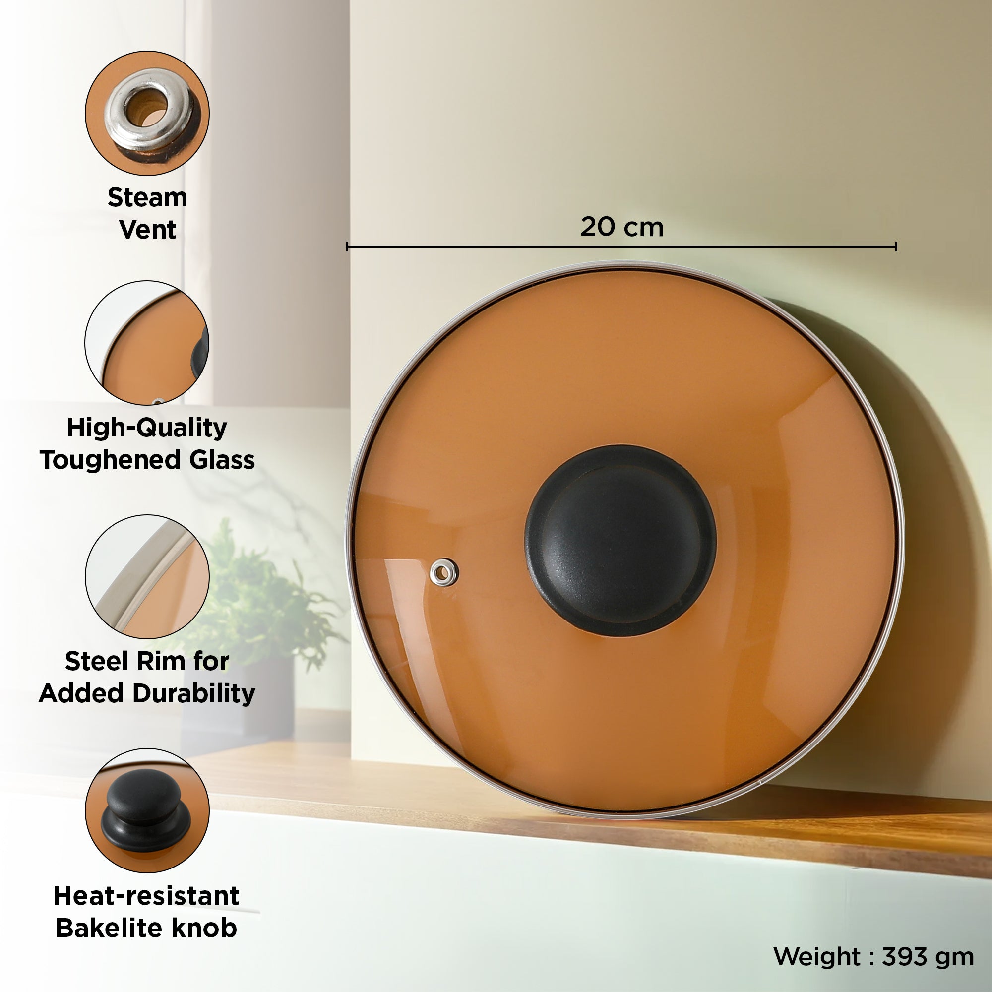 Better Home Glass Lid - Close up showing the rim