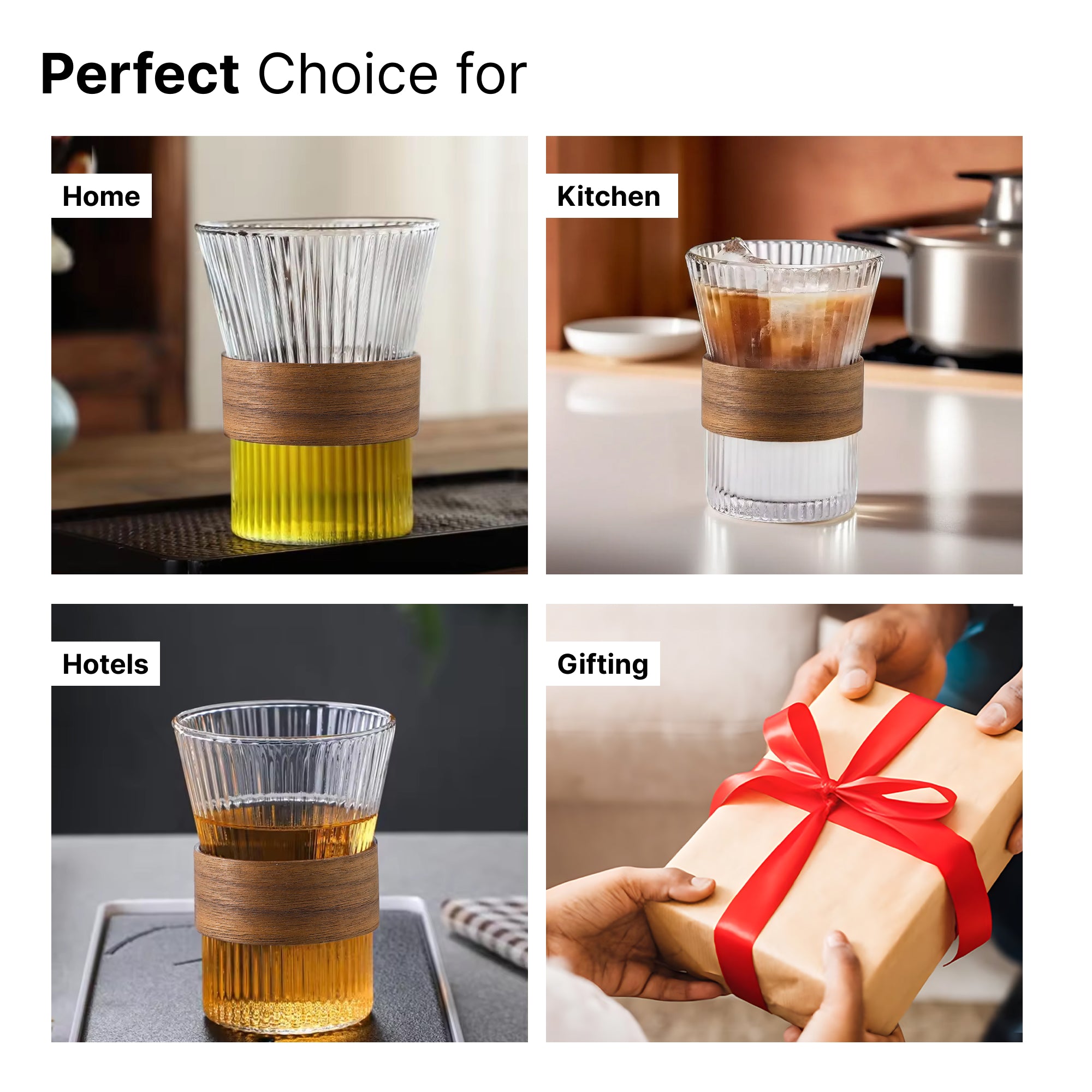 The Better Home bamboo sleeve glass cup - ideal for tea lovers