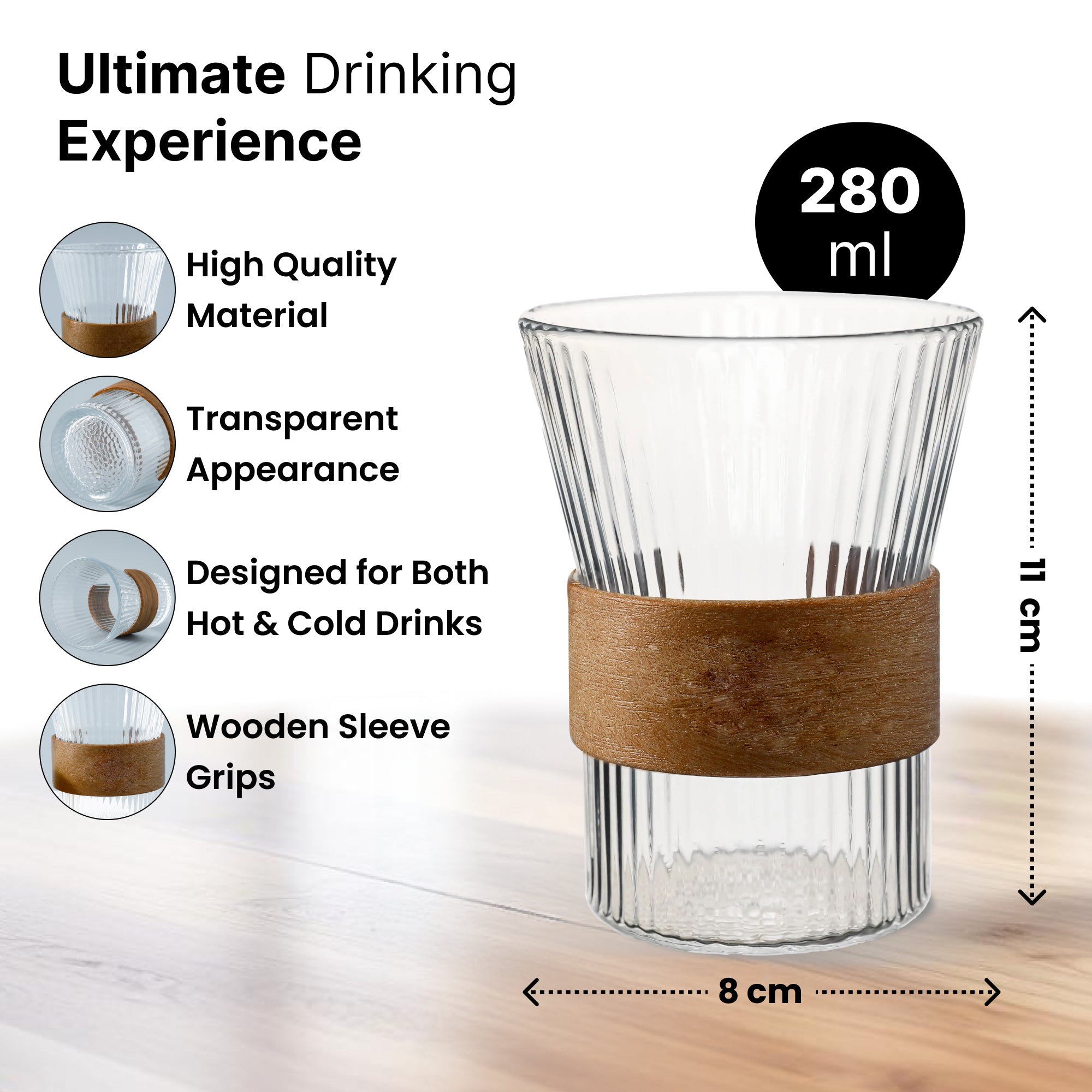 UMAI lead-free glass mug - refreshing beverage experience