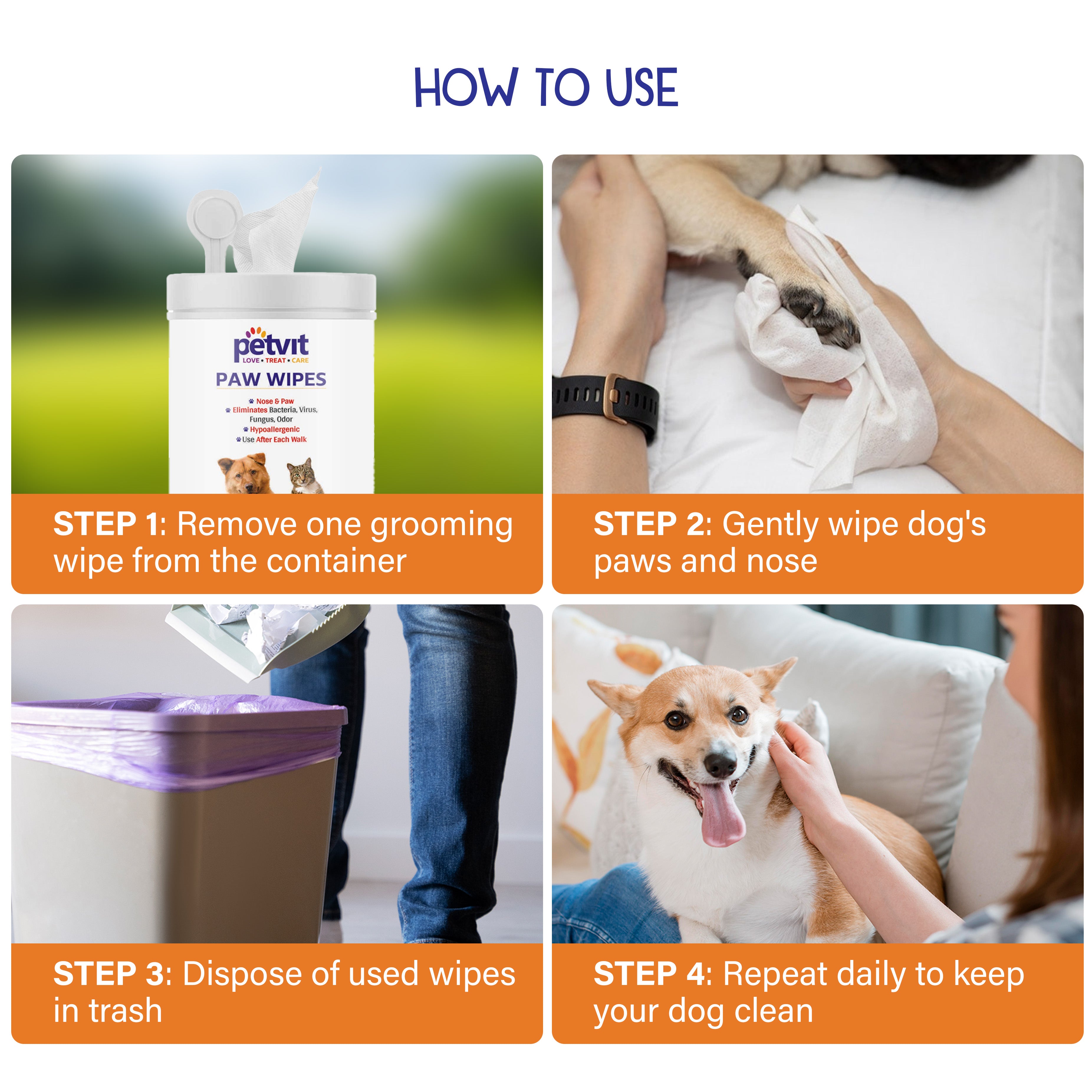 Petvit grooming wipes - Fresh scent for dogs