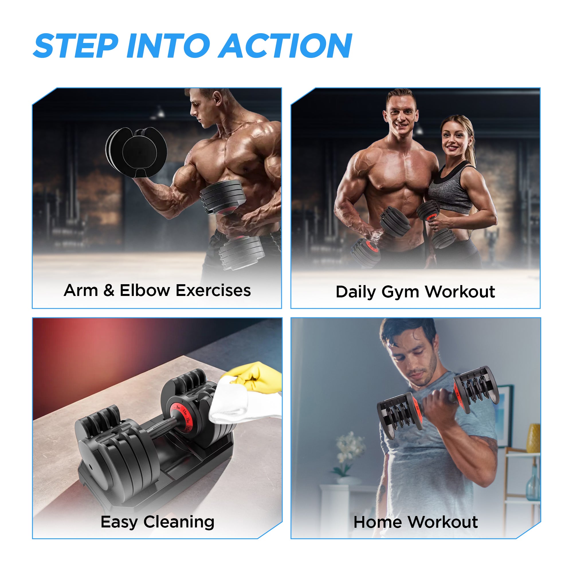 Reach Adjustable Dumbbell Set - Exercise at Home