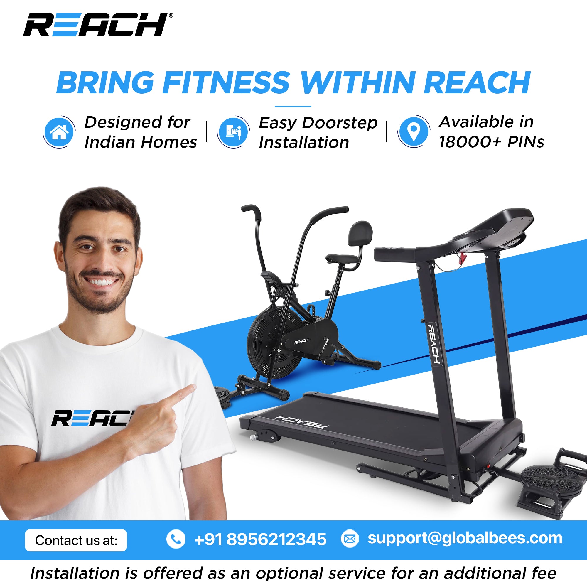 Reach exercise bike - home gym setup