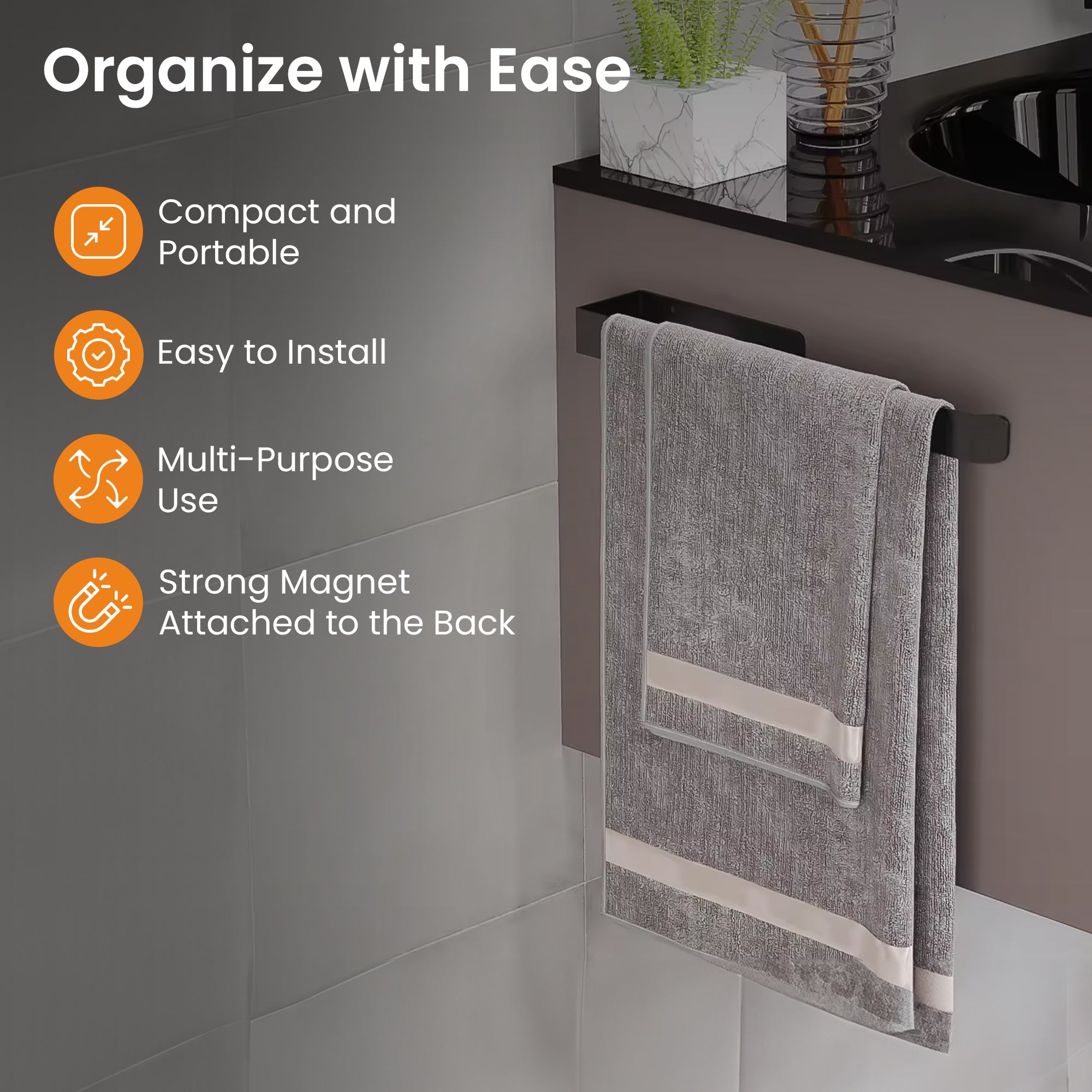 Cheston Magnetic Towel Holder - Workshop Accessory