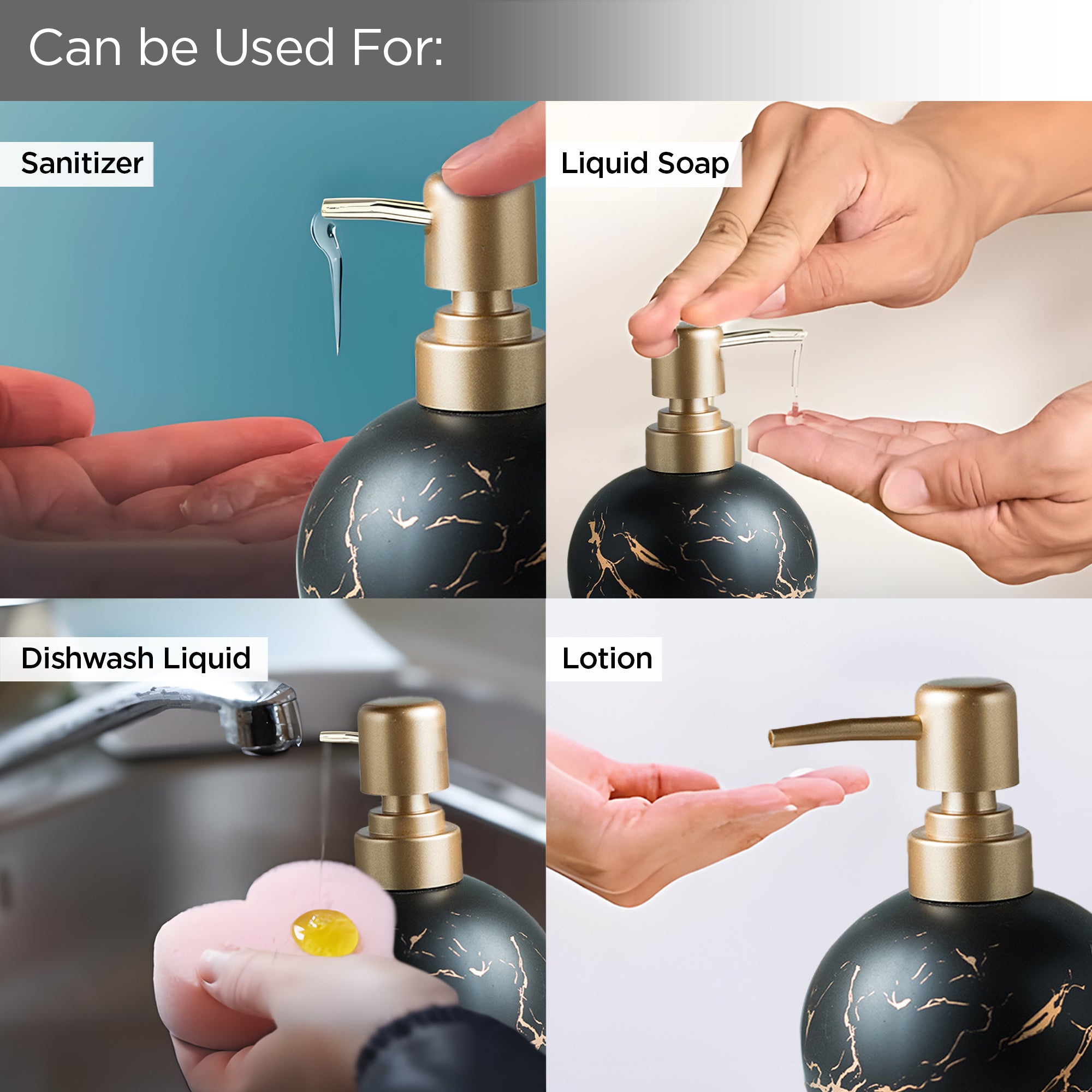 UMAI ceramic soap dispenser - easy dispensing for handwash