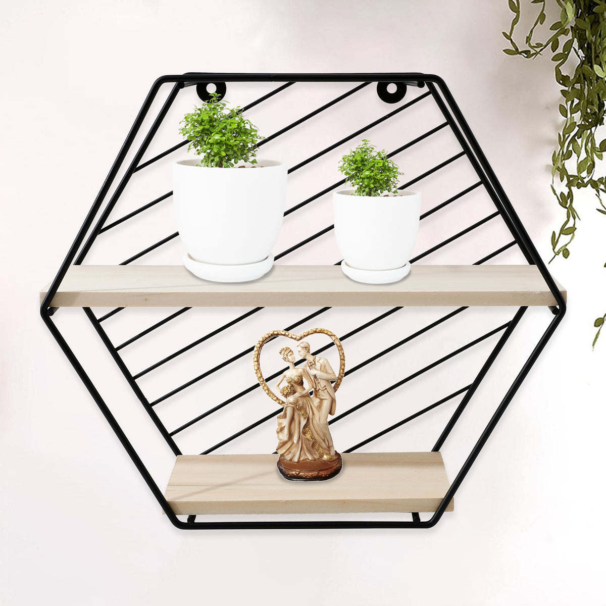 UMAI wall shelf - Elegant hexagonal iron shelves