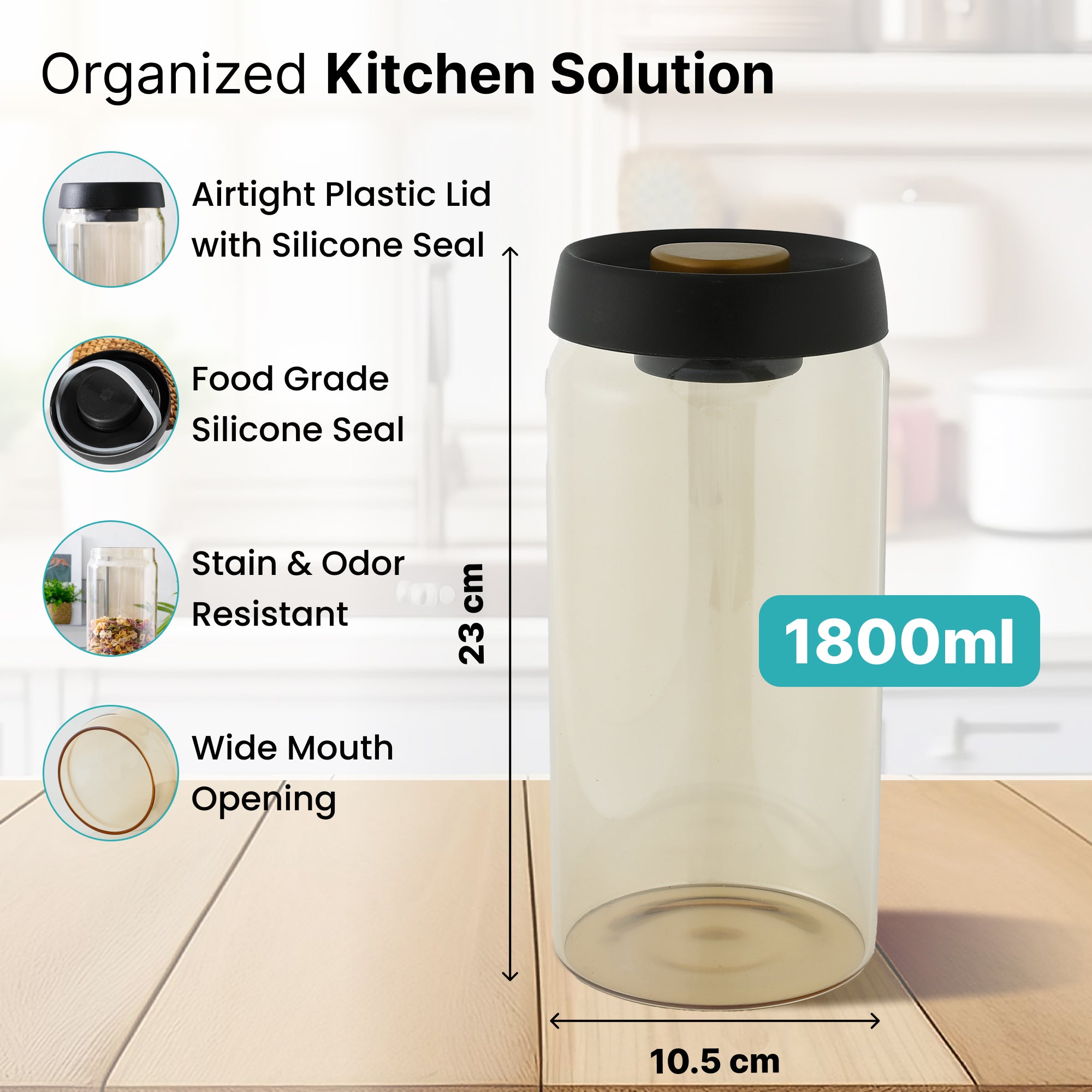 The Better Home Borosilicate Glass Jar - Multipurpose kitchen organization