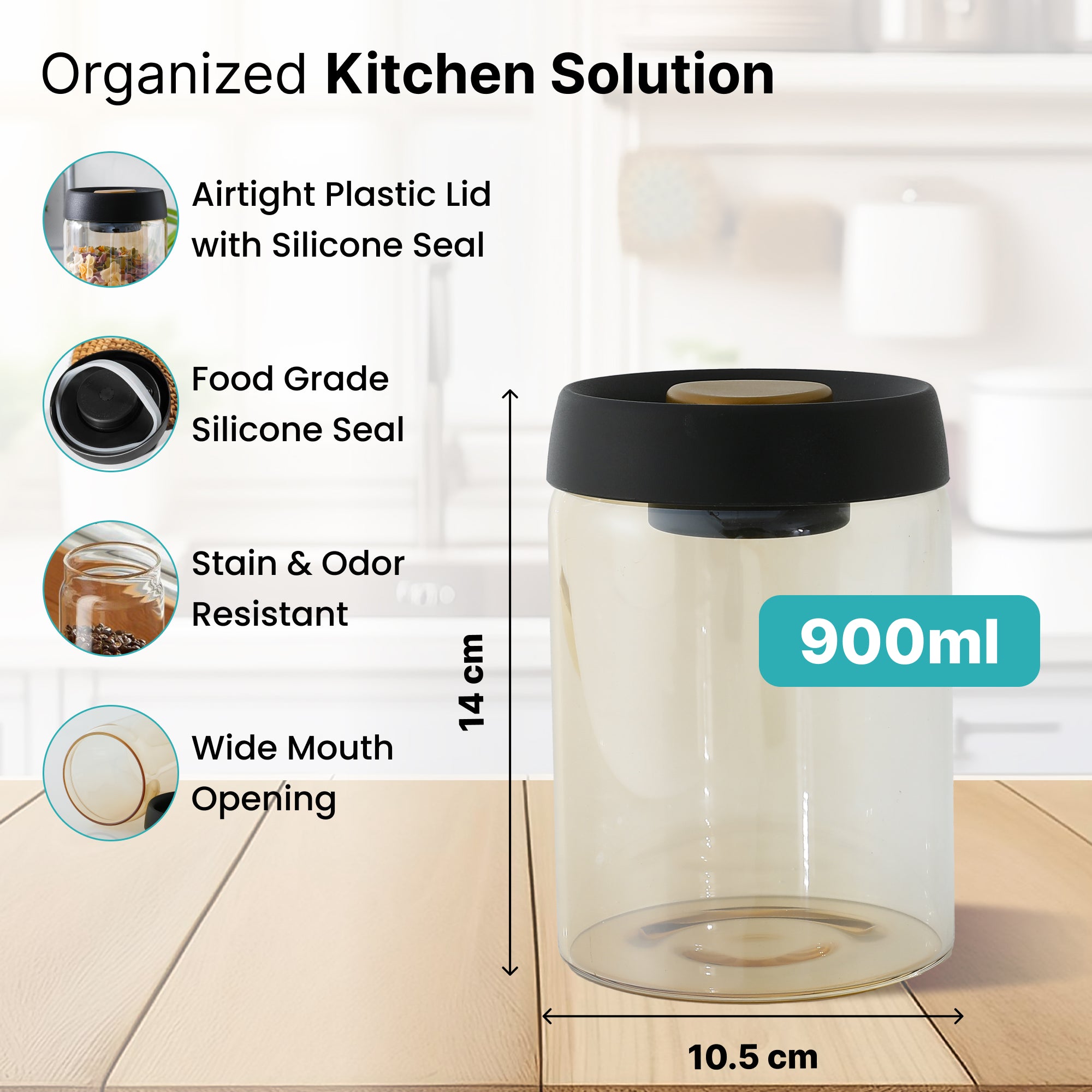 The Better Home amber glass container - snack storage