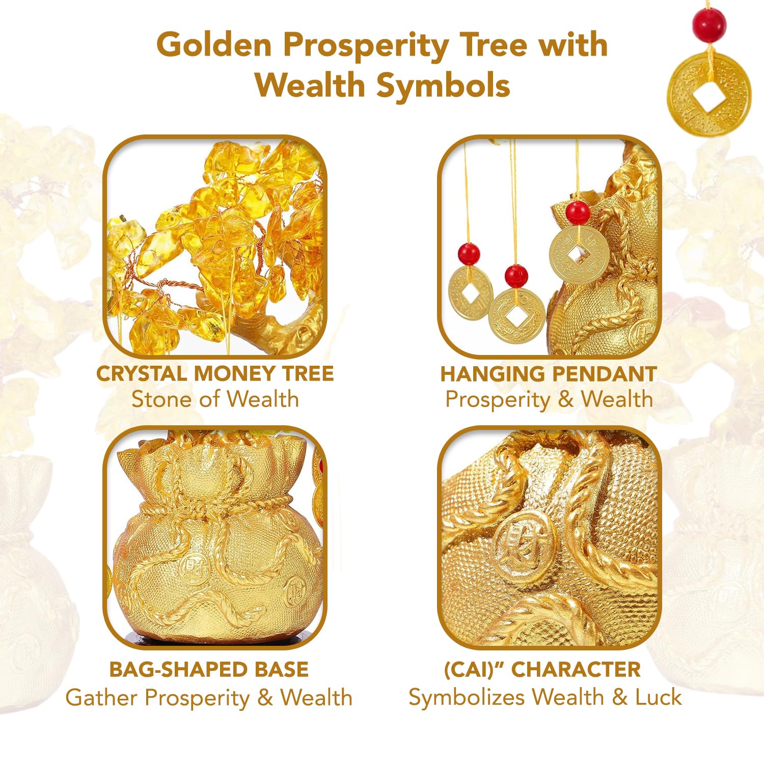 Ekhasa Citrine Crystal Tree - Meditation space decor