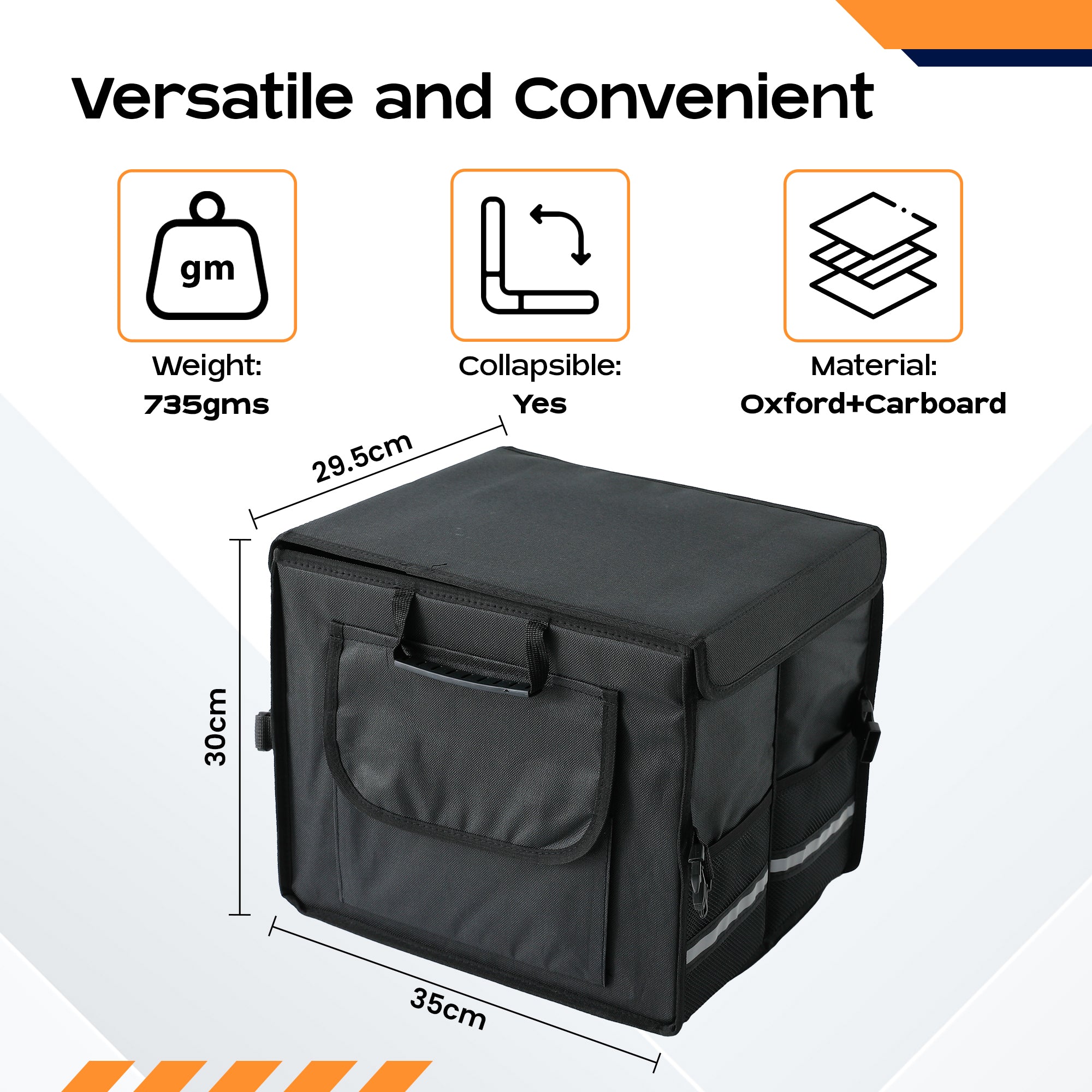Carbinic multi-compartment car organizer - stylish black