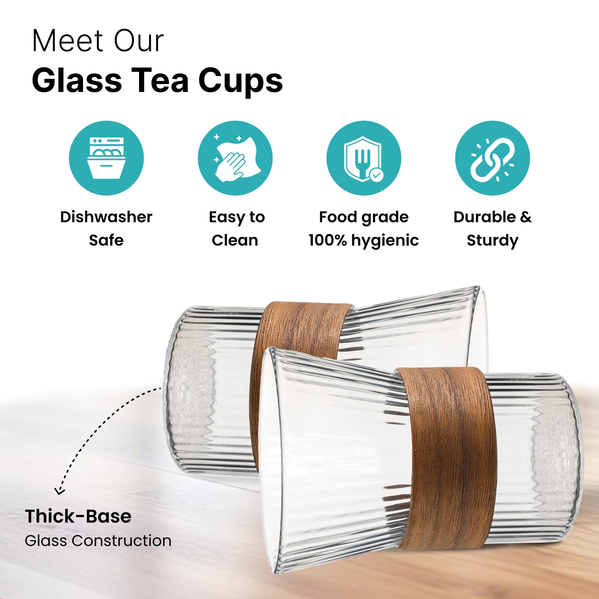The Better Home glass cups - ideal for office use
