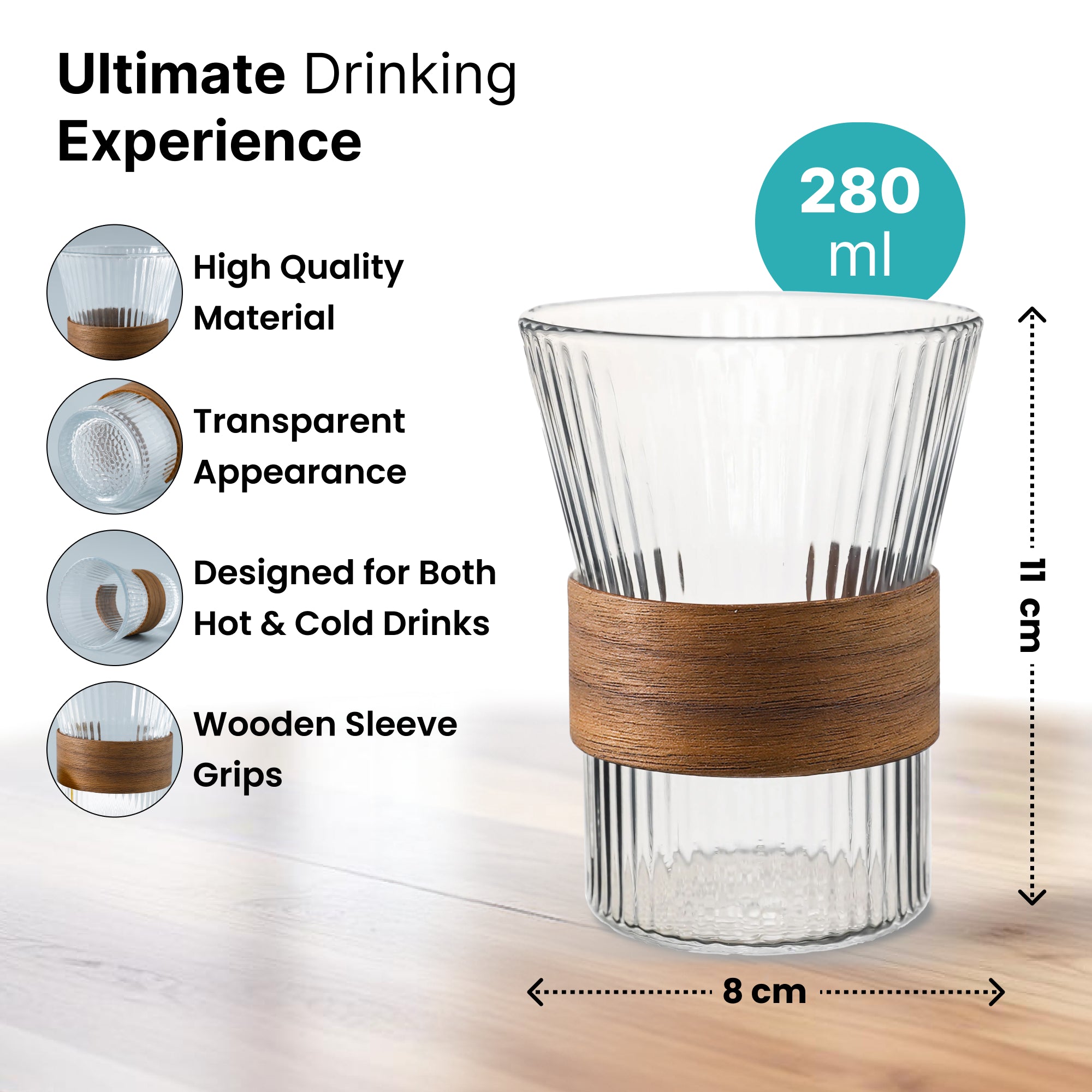 The Better Home glass cups - durable lead-free design