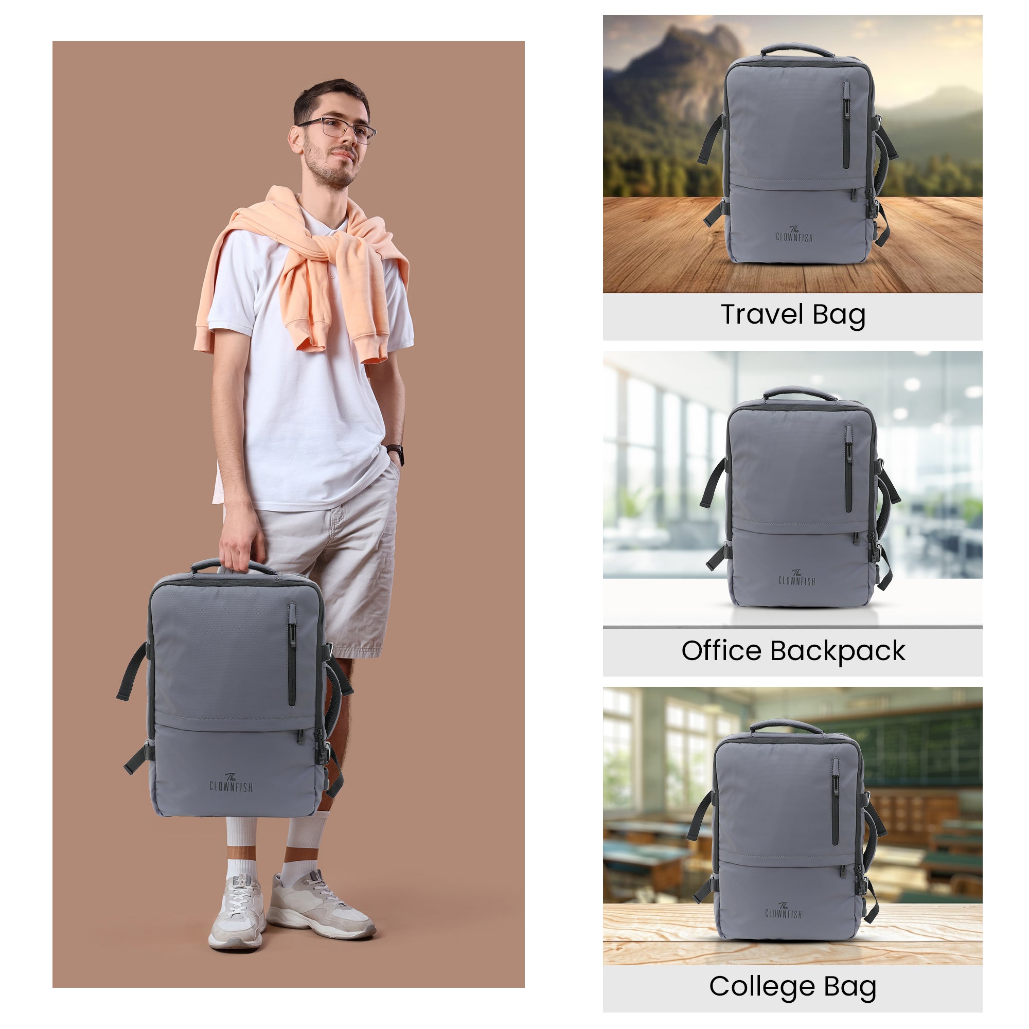 Clownfish travel laptop backpack - college