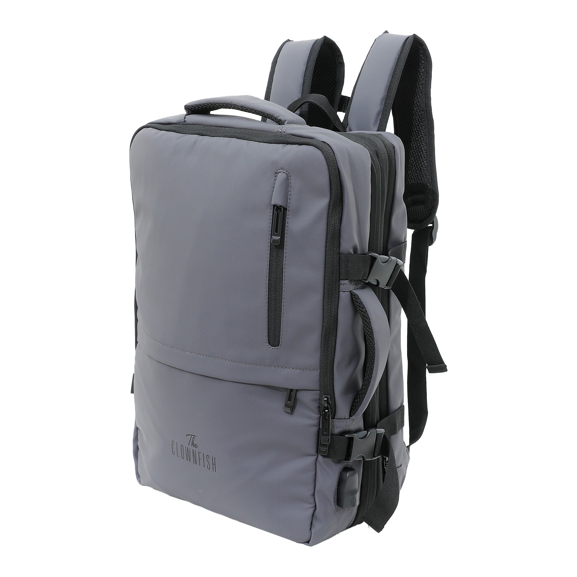 Clownfish travel laptop backpack - stylish grey colour