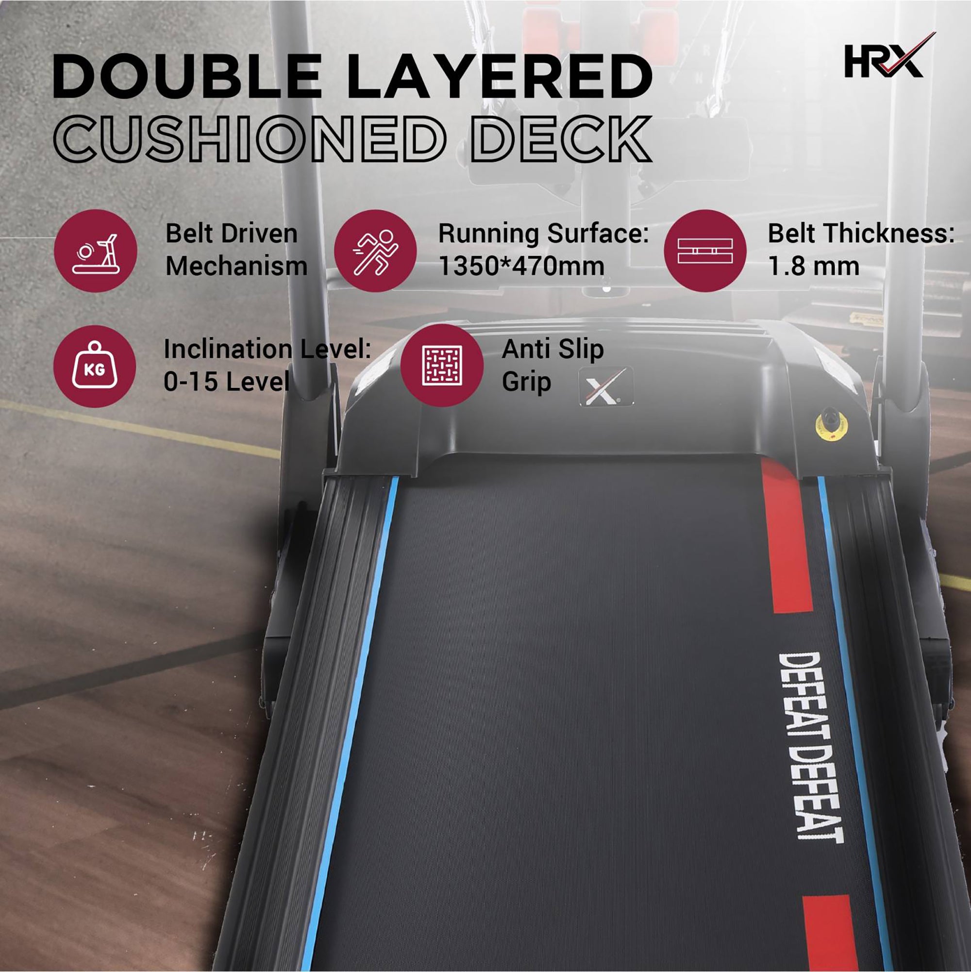 Reach HRX RUNNER A2 Pro - Electric Treadmill Ideal for Family Workouts