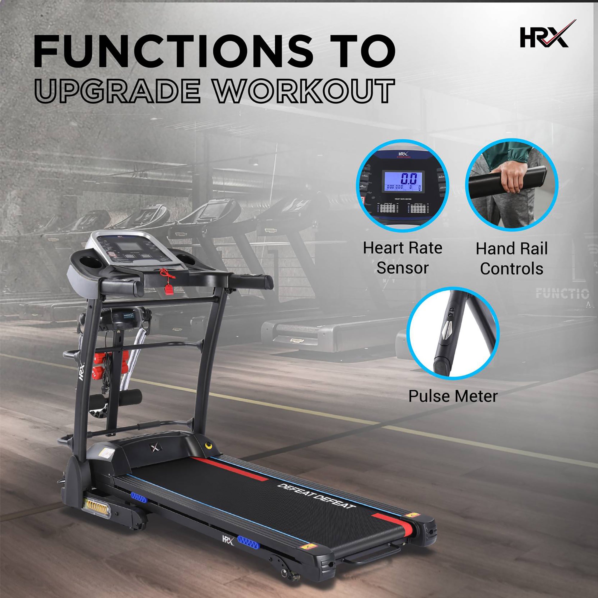 Reach HRX RUNNER A2 Pro - Fitness Treadmill with LCD Display